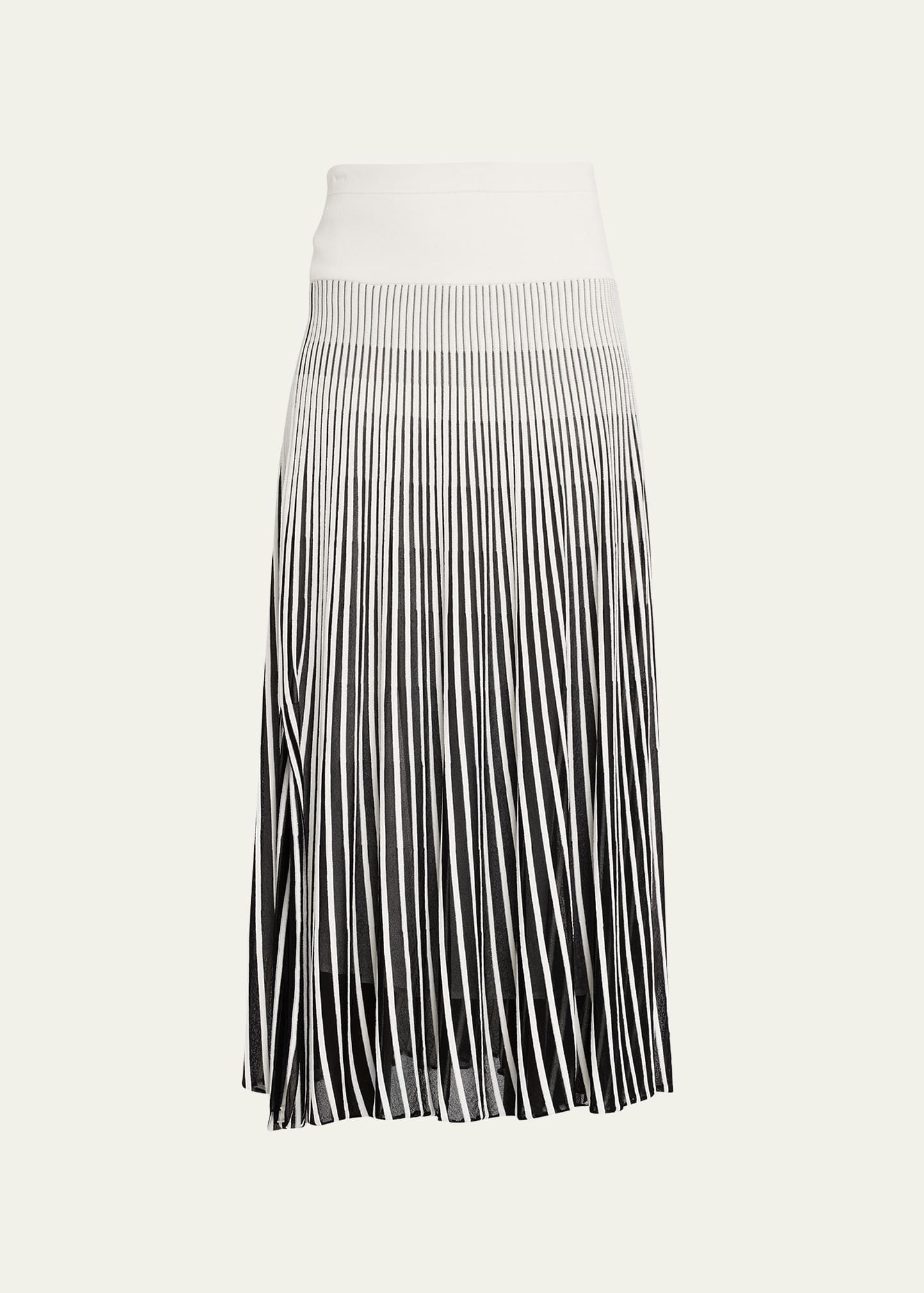 MARIA MCMANUS Stripe Pleated Midi Skirt