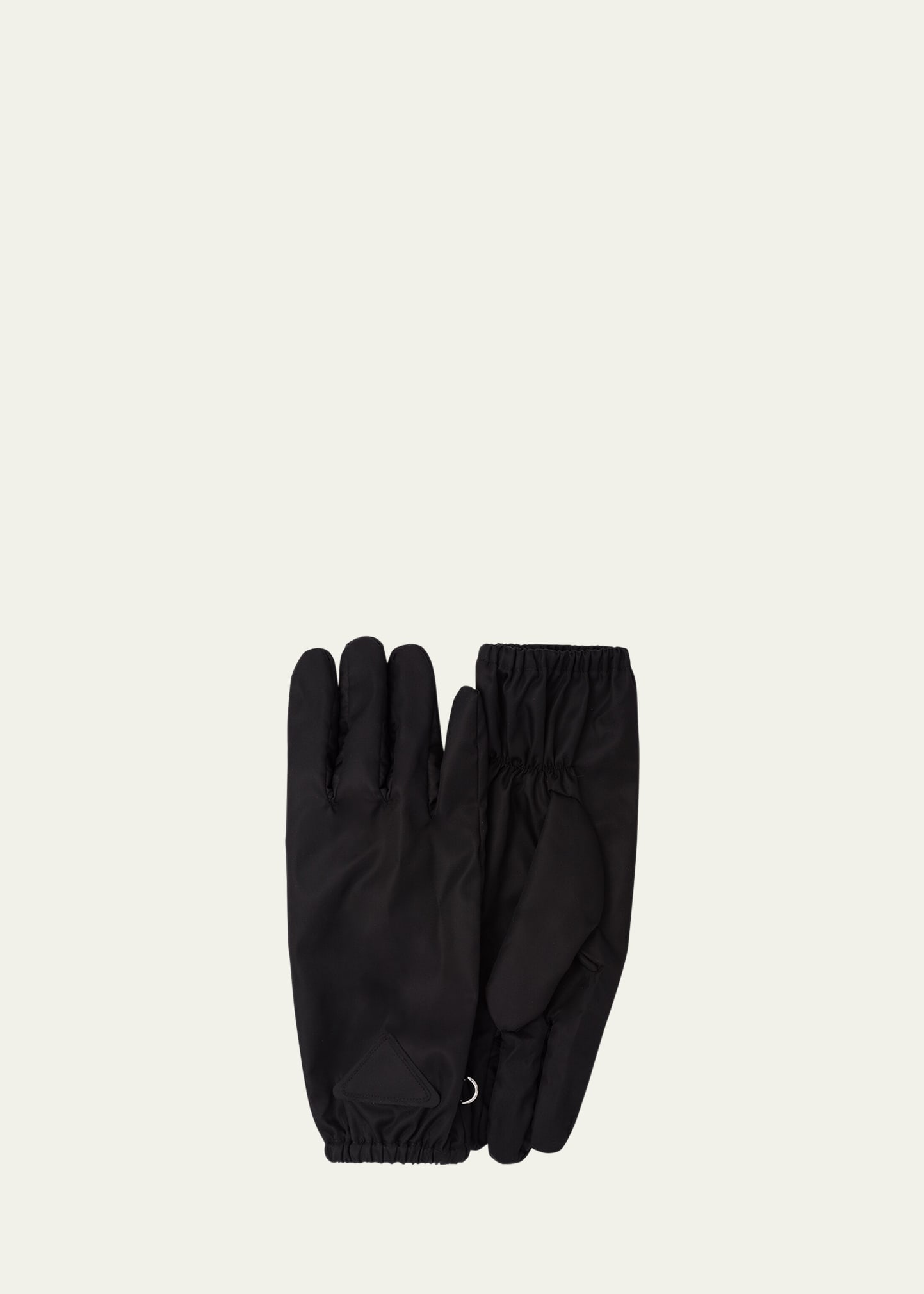 Shop Prada Men's Re-nylon Cashmere-lined Gloves In Nero