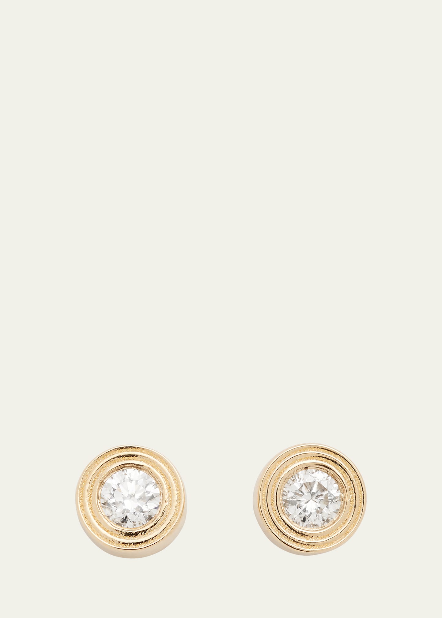 Sydney Evan Fluted 14k Gold And Diamond Stud Earrings