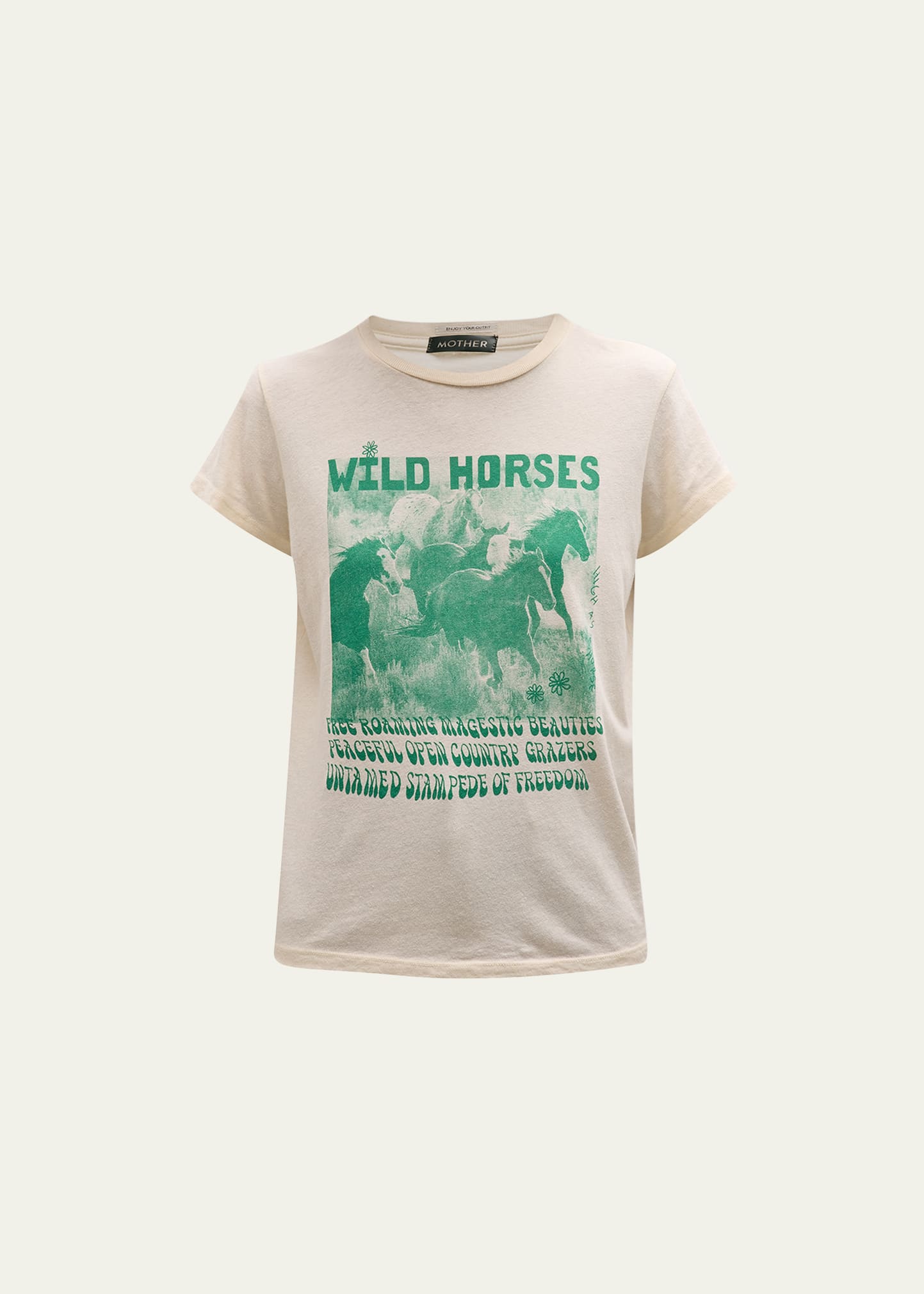 Mother The Boxy Goodie Goodie Crewneck Tee In Wild Horses