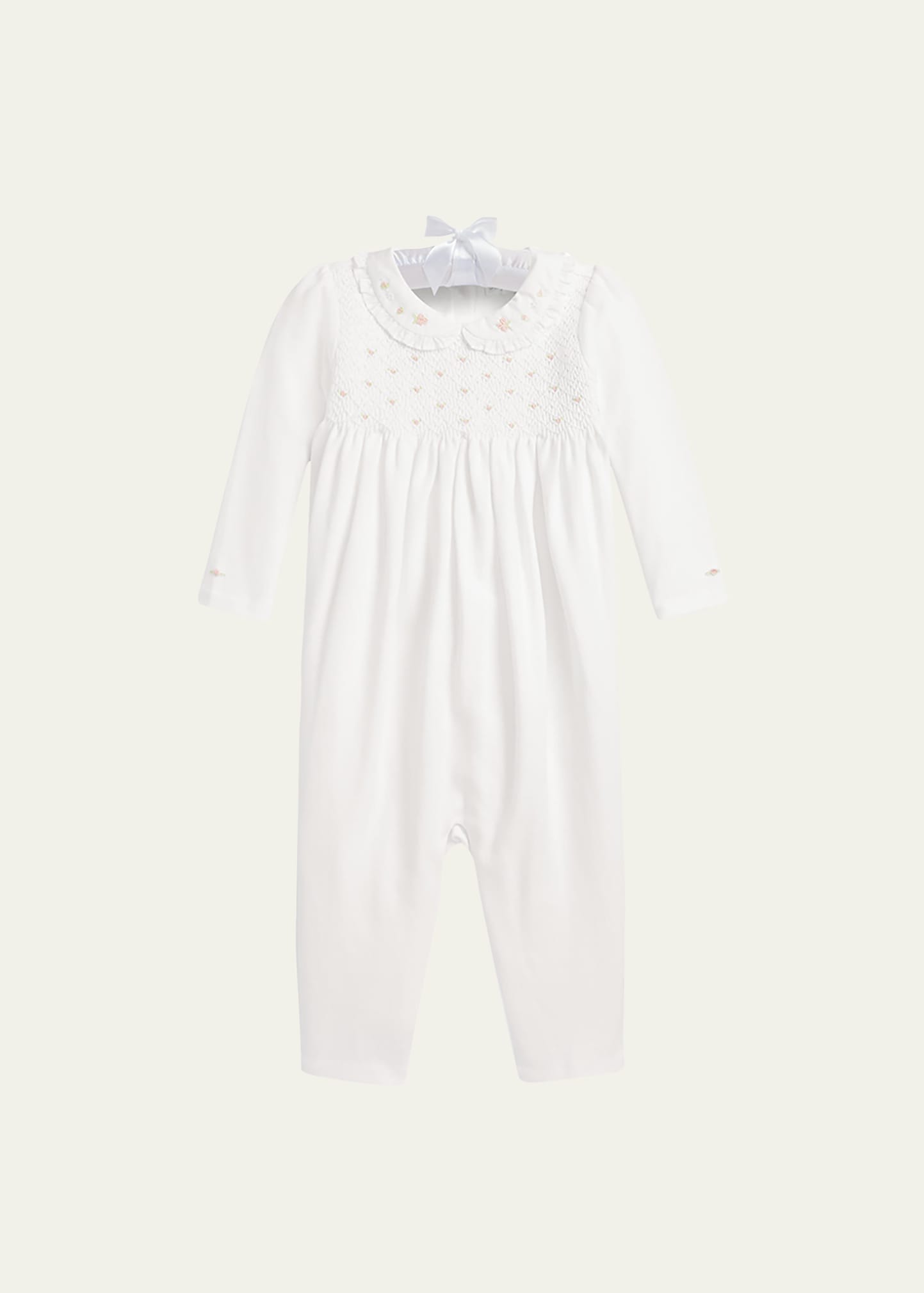 Polo Ralph Lauren Girl's Embroidered Coverall In White