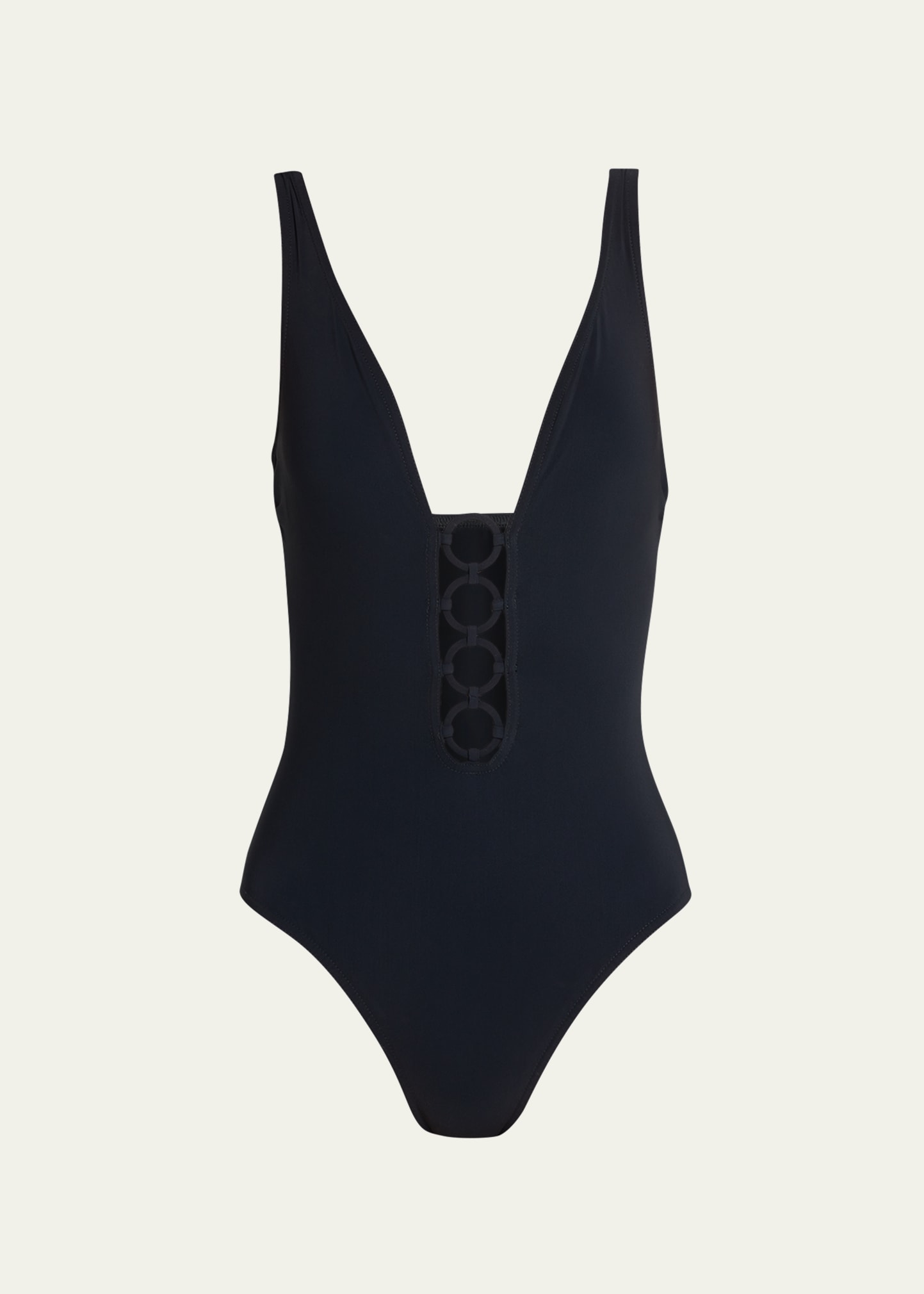 Karla Colletto Morgan V-neck Silent Underwire One-piece Swimsuit In Black
