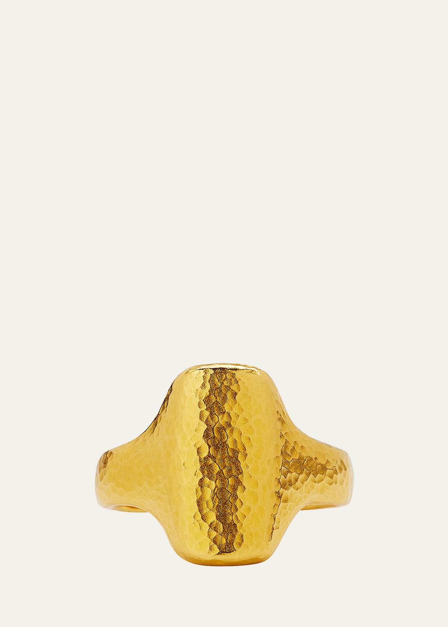 Gurhan Men's Hammered 22K Yellow Gold Signet Ring