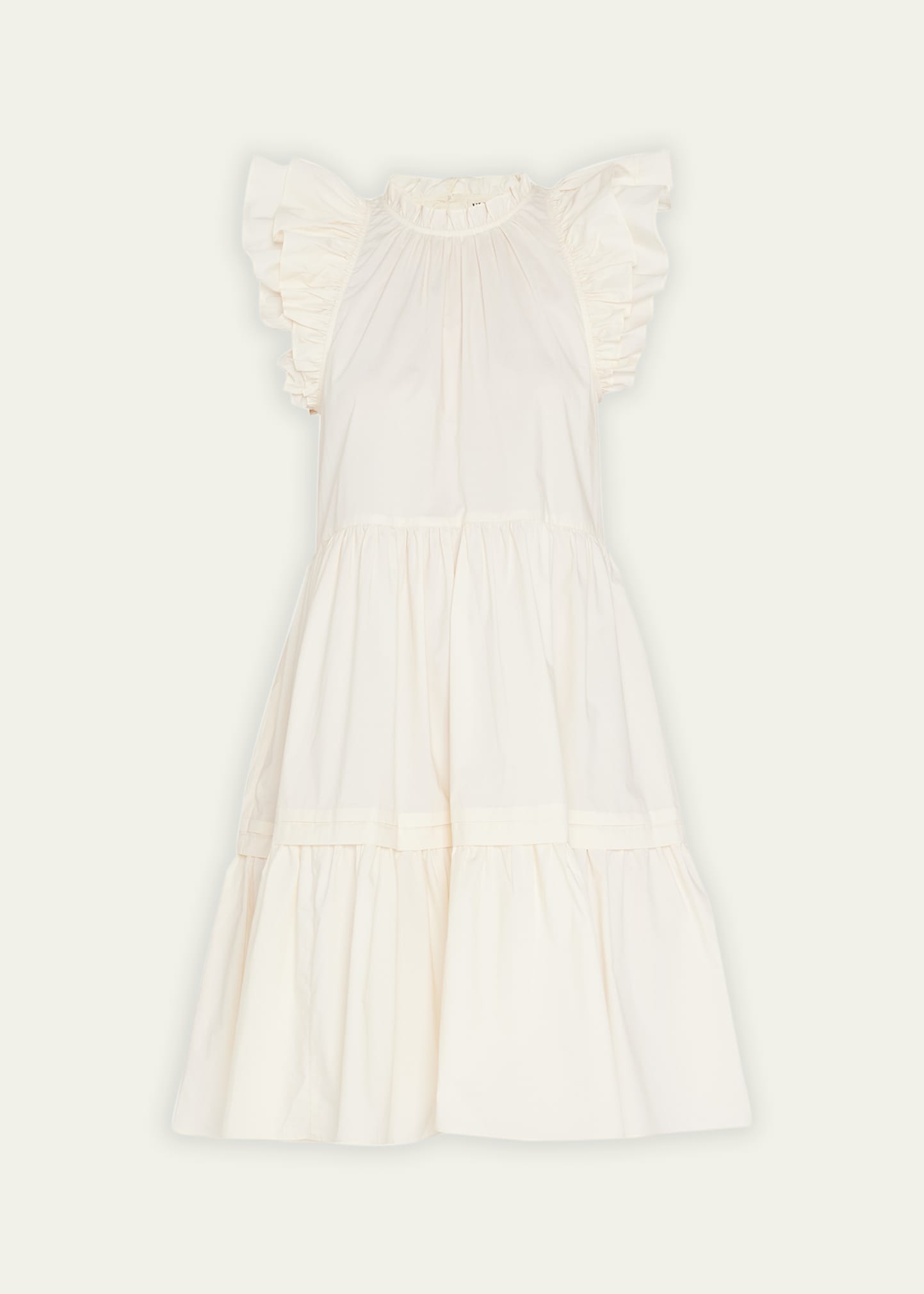 Shop Ulla Johnson Tiered Ruffle Poplin Midi Dress In Blanc