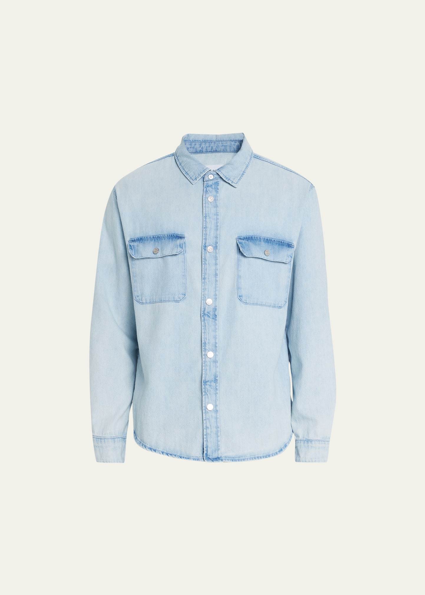 Frame Unison Denim Button-up Shirt In Sunbleached