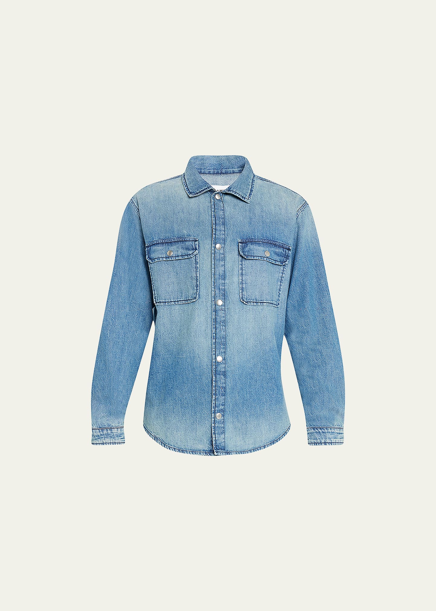 Frame Distressed Denim Shirt In Lookout