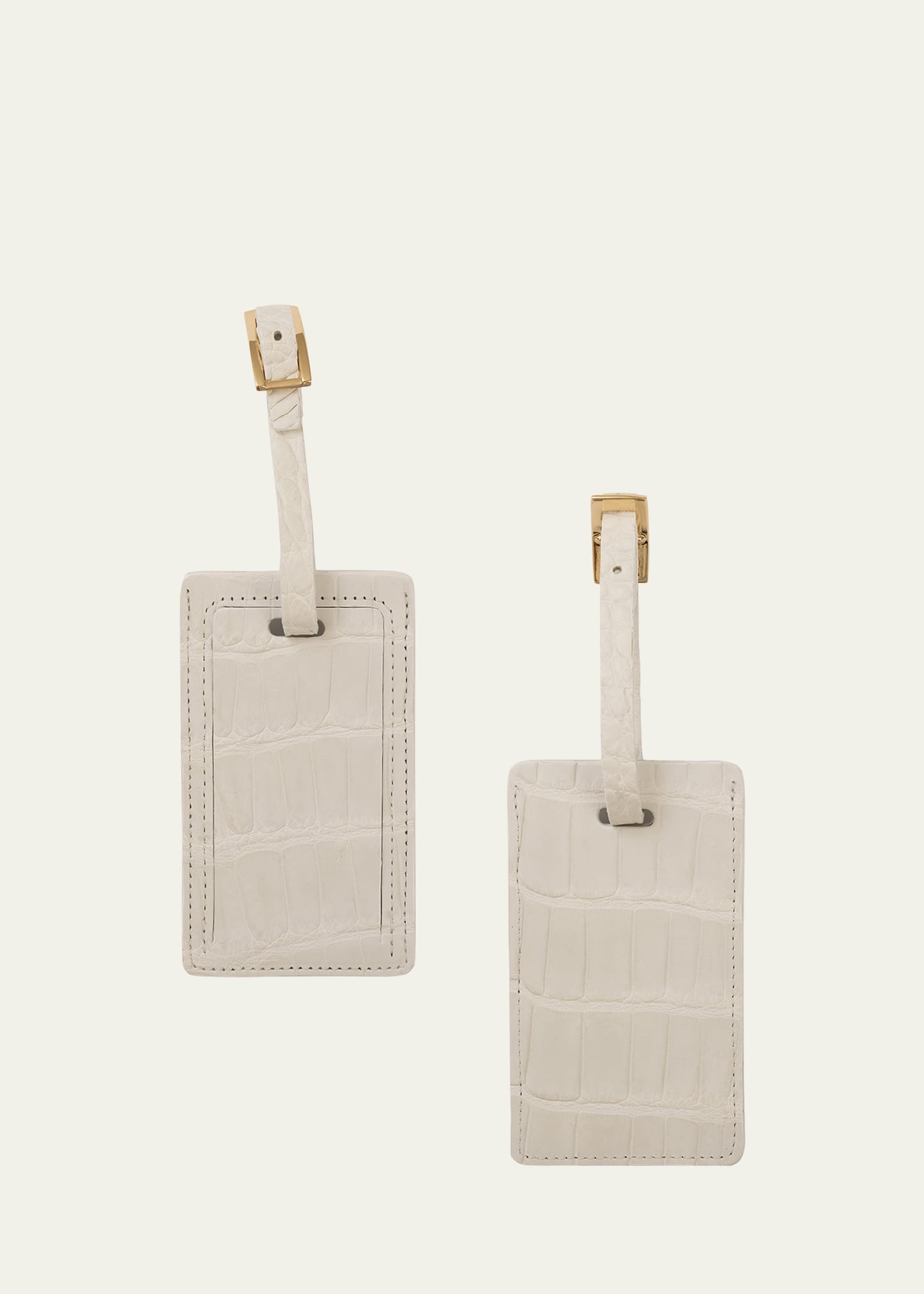 Shop Abas Alligator Leather Luggage Tag, Set Of 2 In White