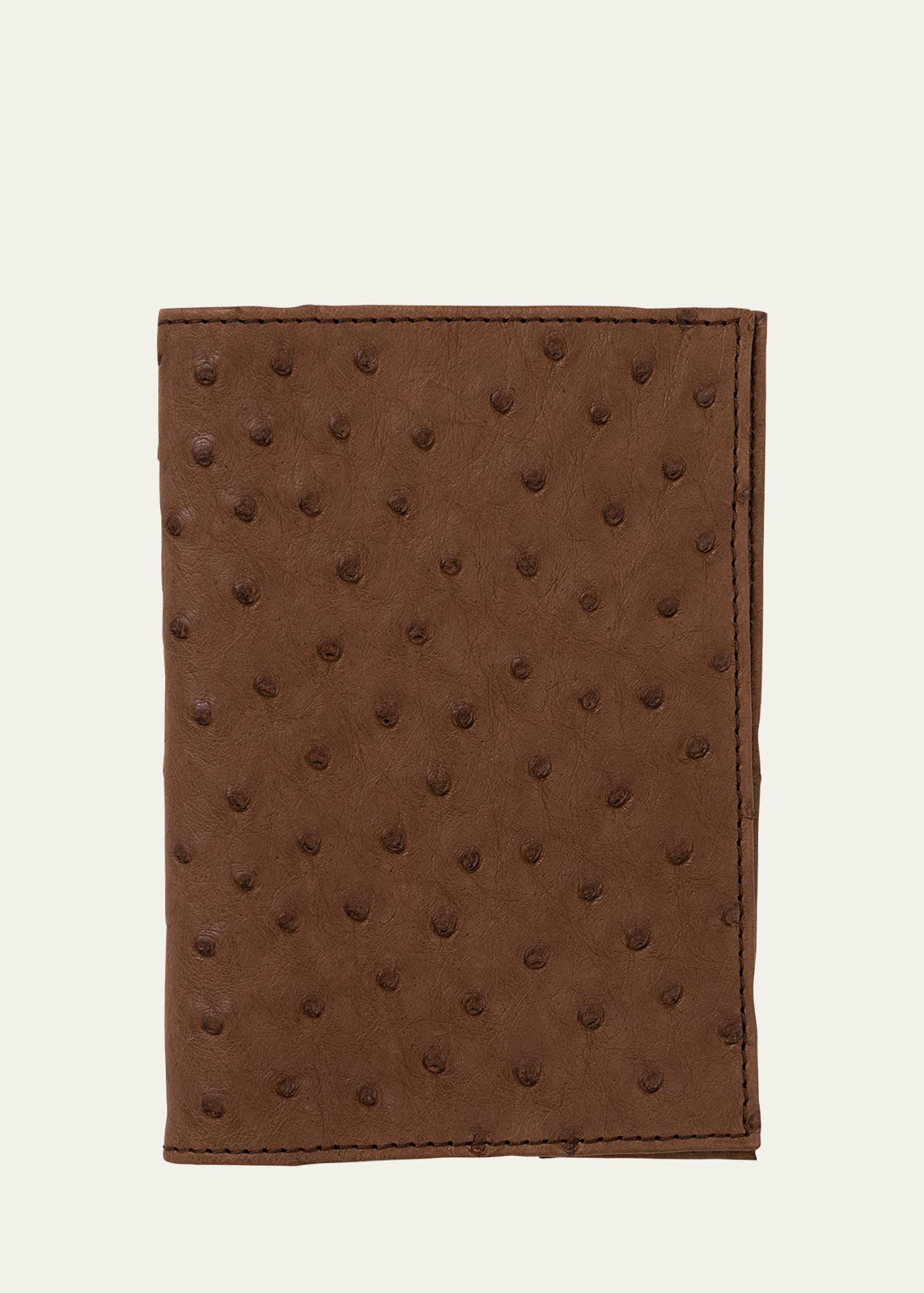Shop Abas Ostrich Leather Passport Booklet In Brown