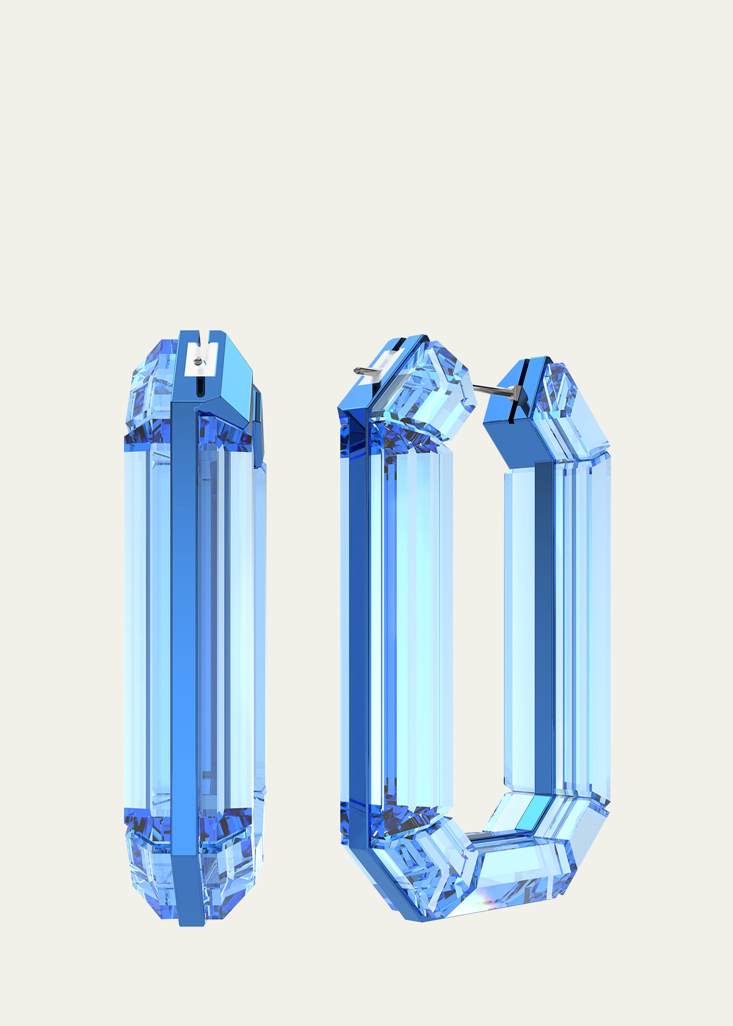 Swarovski Lucent Hoop Earrings In Blue