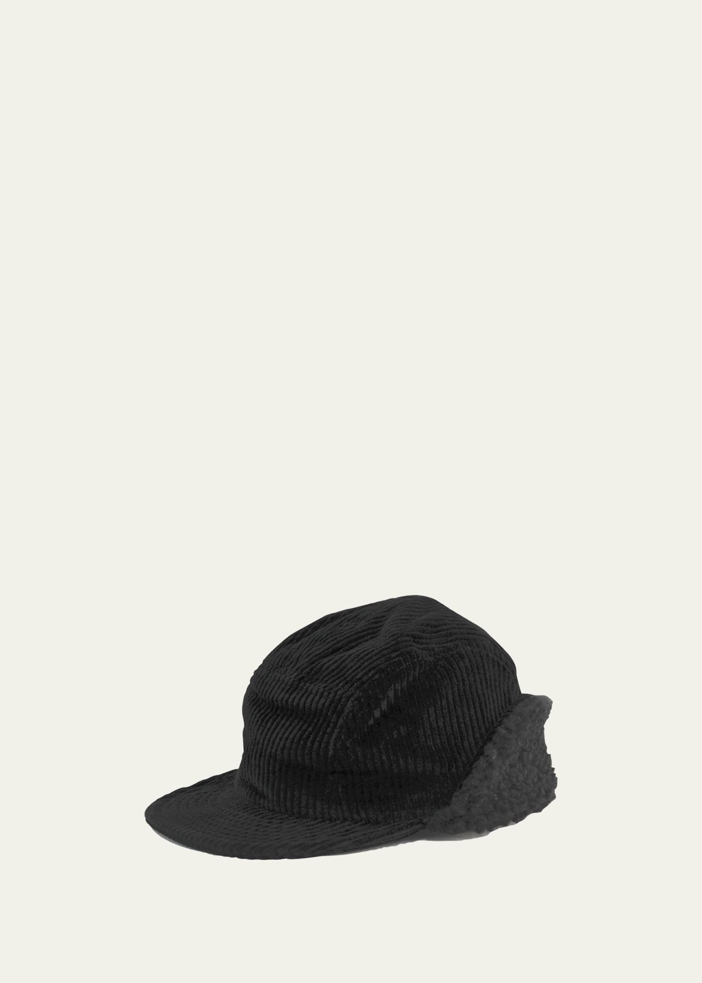 Men's Corduroy Cap with Fold-Down Ear Warmers