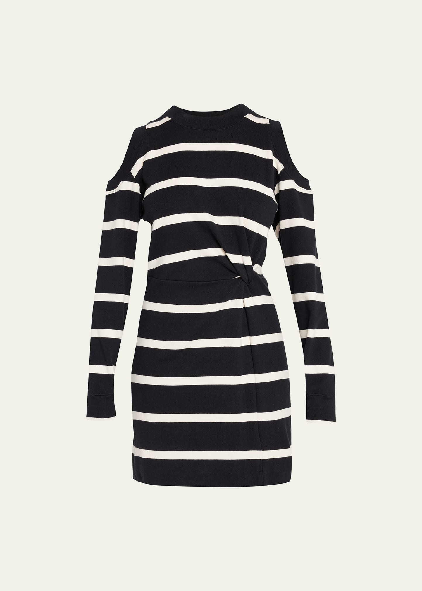 Shirley Cold-Shoulder Jersey Stripe Mini Dress