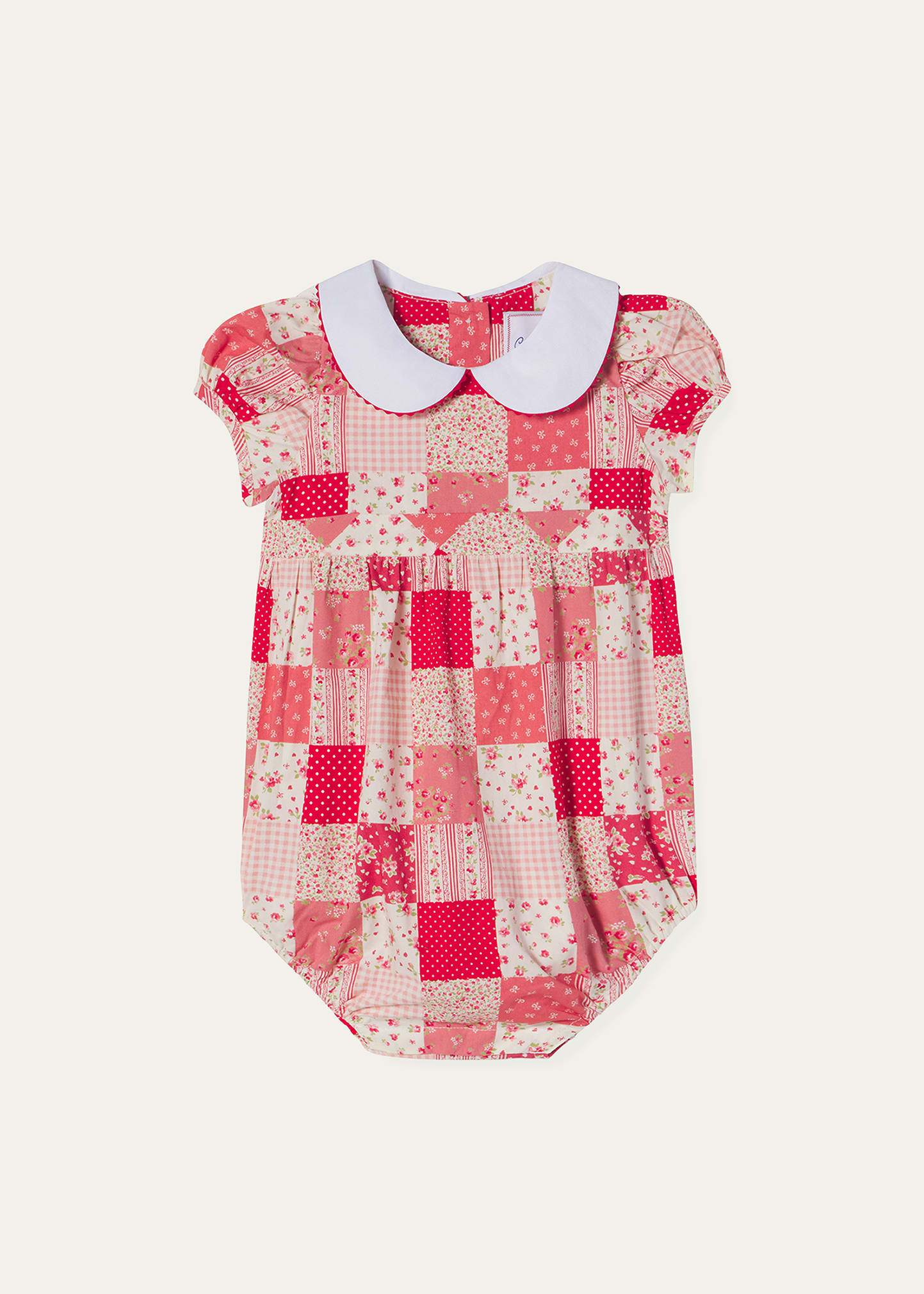 Classic Prep Childrenswear Girl's Juniper Patchwork-Print Bubble Romper, Size Newborn-24M