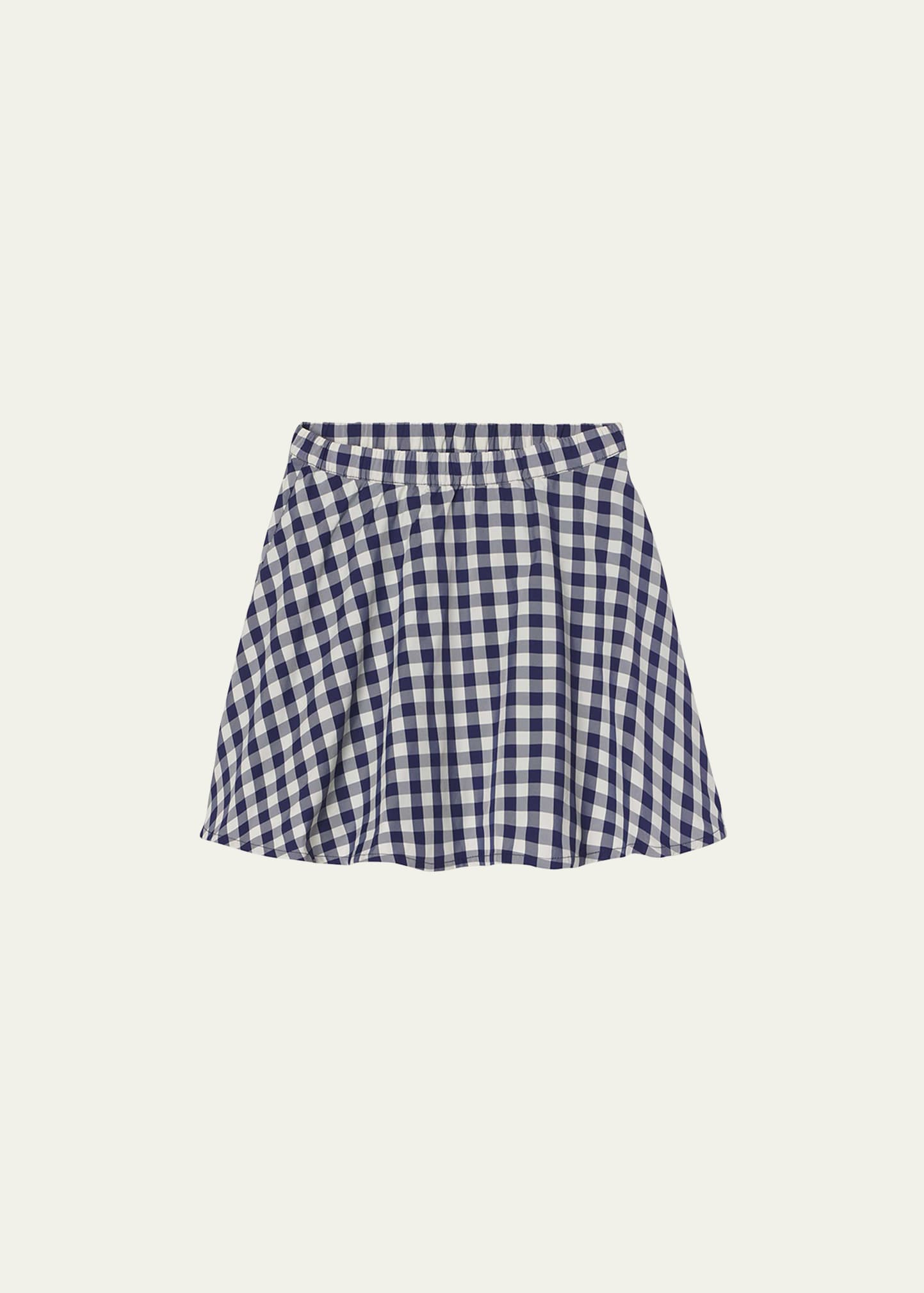 Classic Prep Childrenswear Kids' Girl's Sabrina Gingham Taffeta-print Skirt In Midnight Gingham