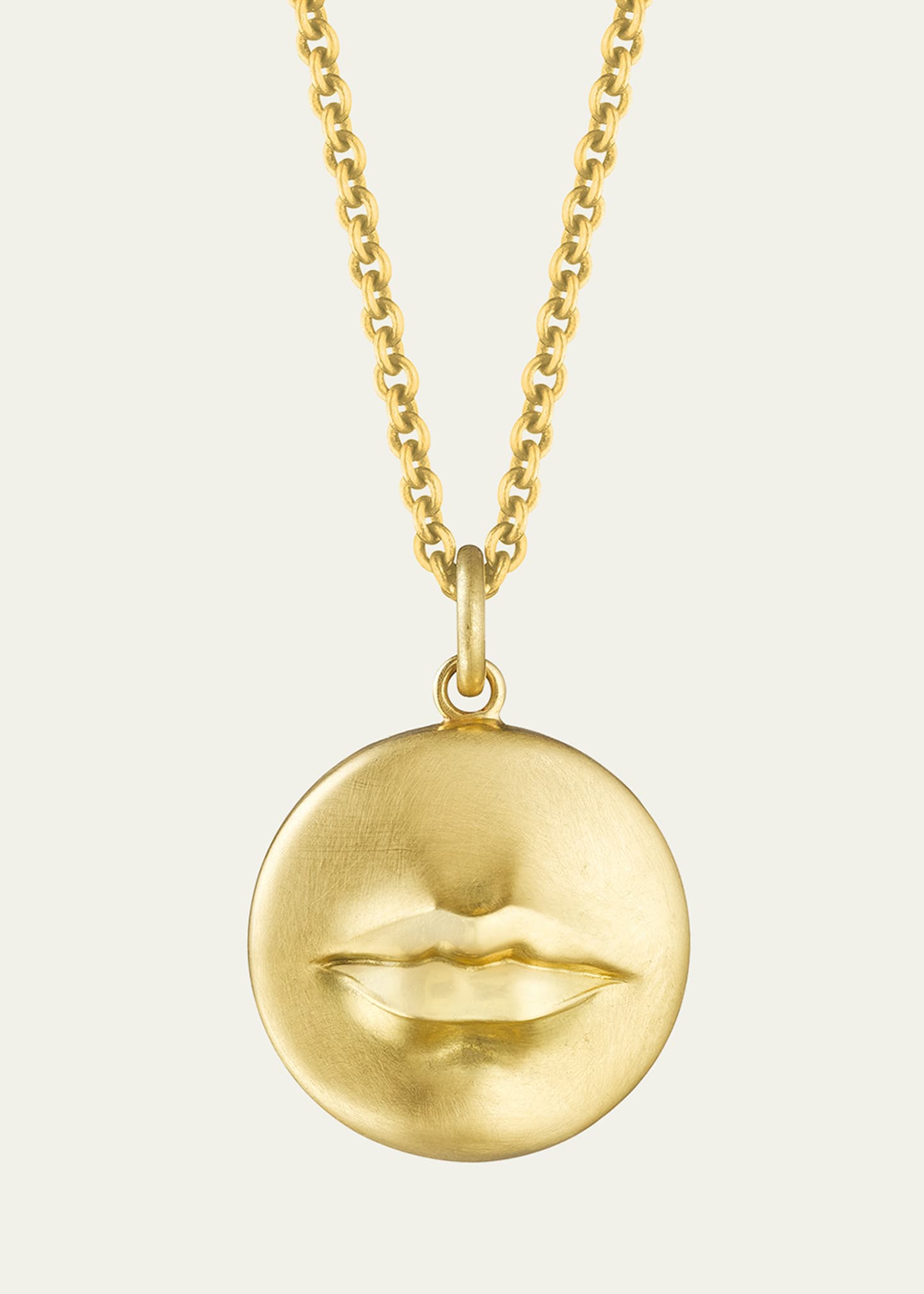 Anthony Lent Kiss Me Pendant Necklace In 18k Gold In Yg