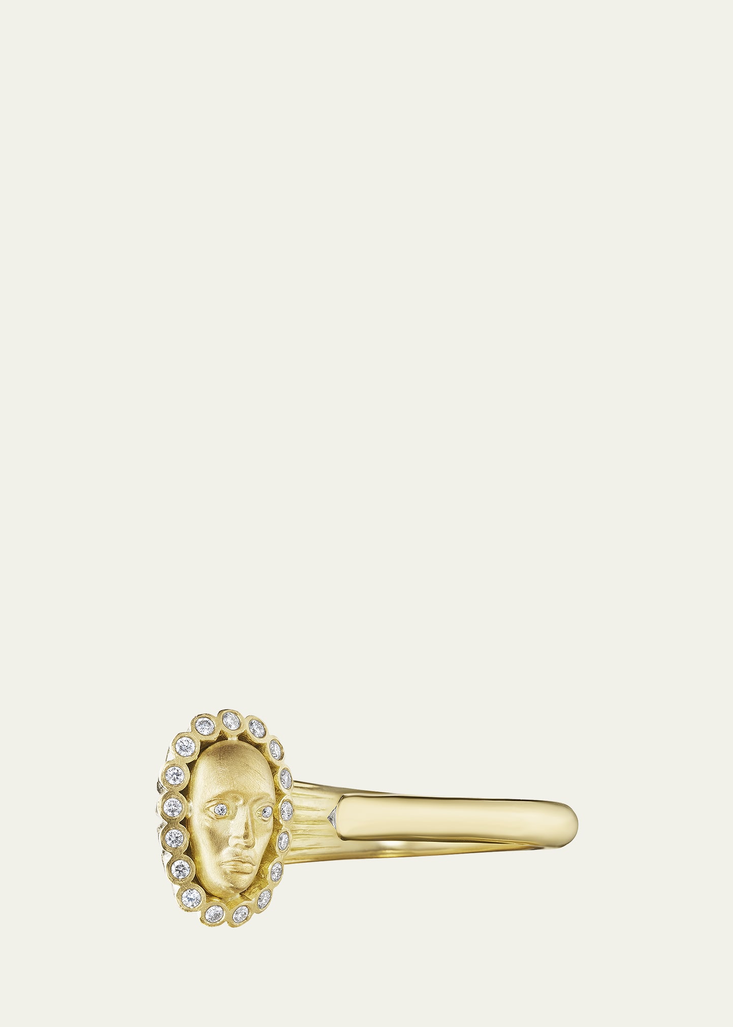 Anthony Lent Vulcana Comet Flower Ring in 18K Gold with Diamonds