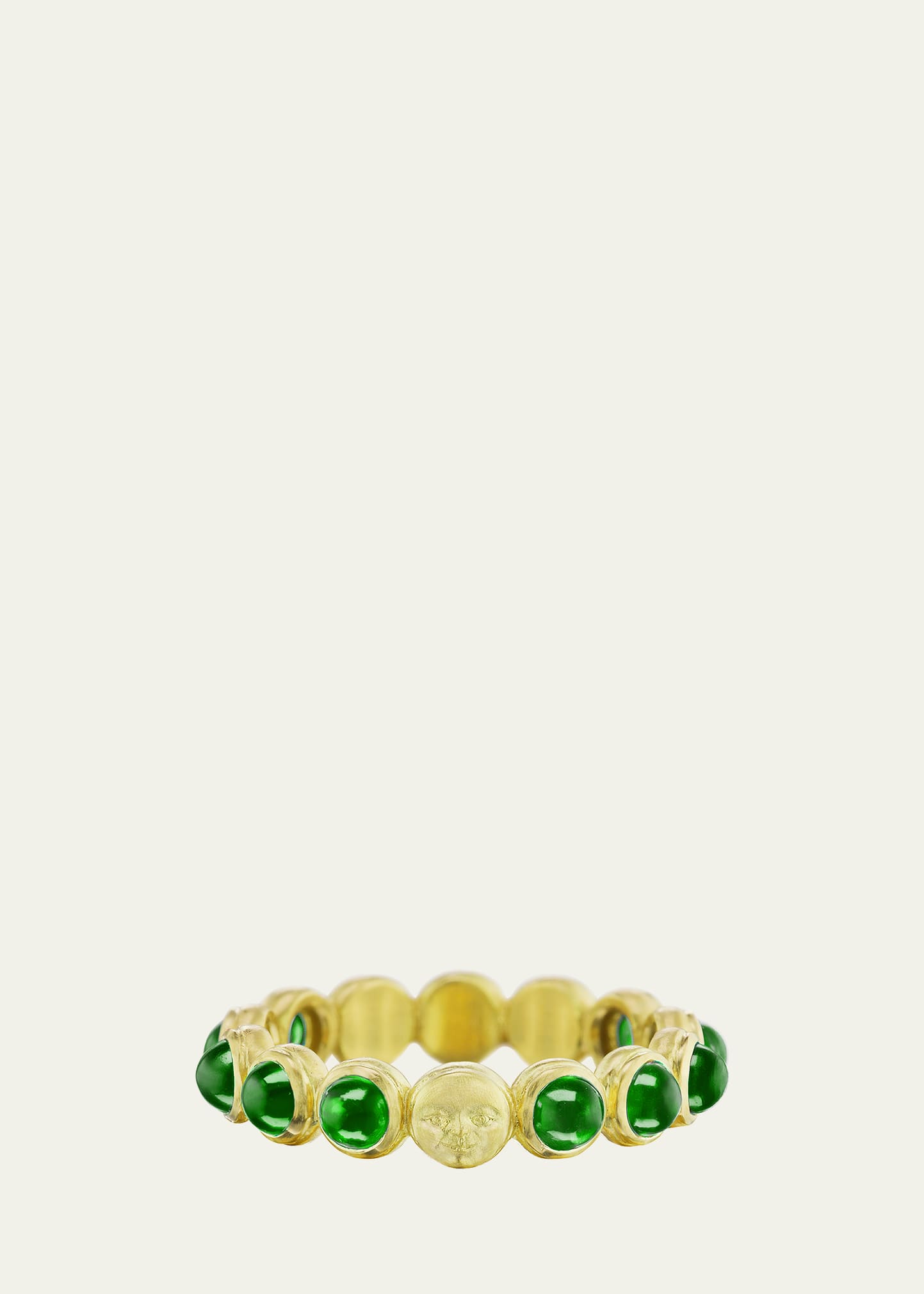 Anthony Lent Celestial Ring with Emerald Cabochons in 18K Gold