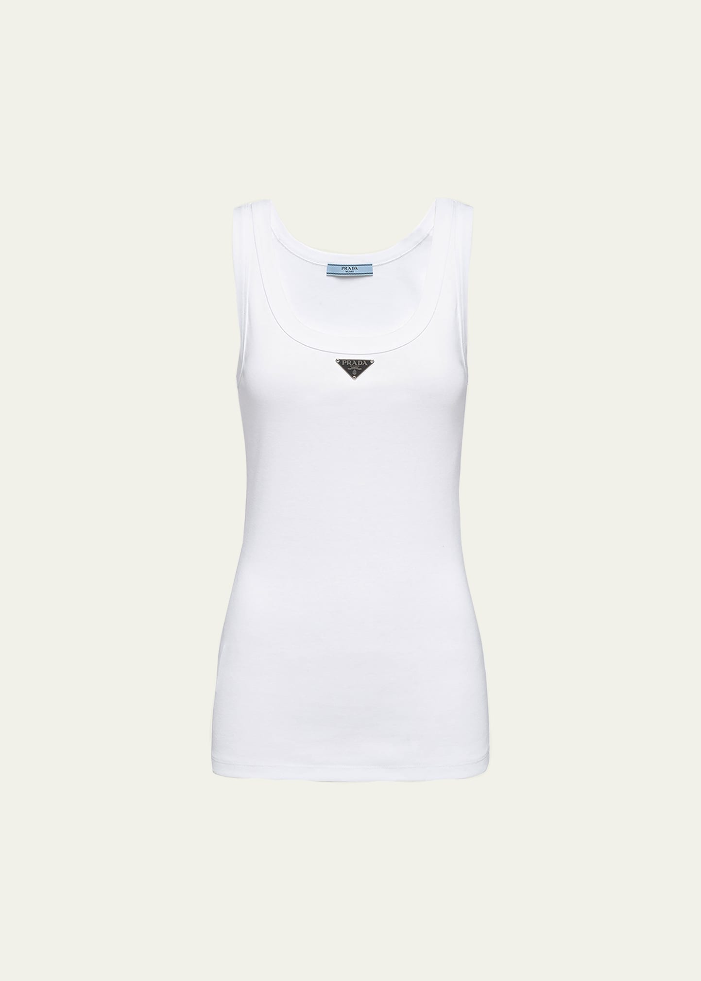 Prada Runway Logo Tank Top In F0002 Nero