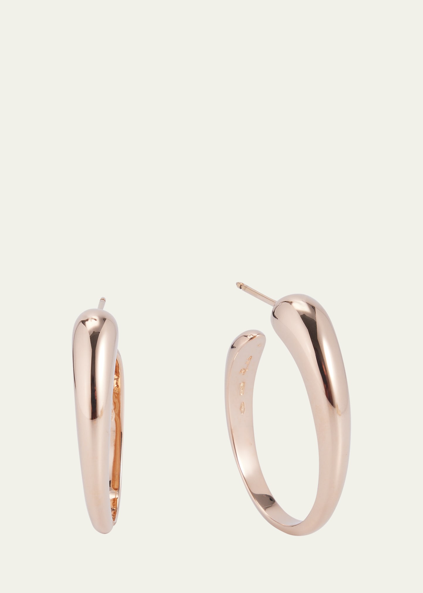 Pomellato 18k Rose Gold Catene Asymmetric Hoop Earrings In Neutral