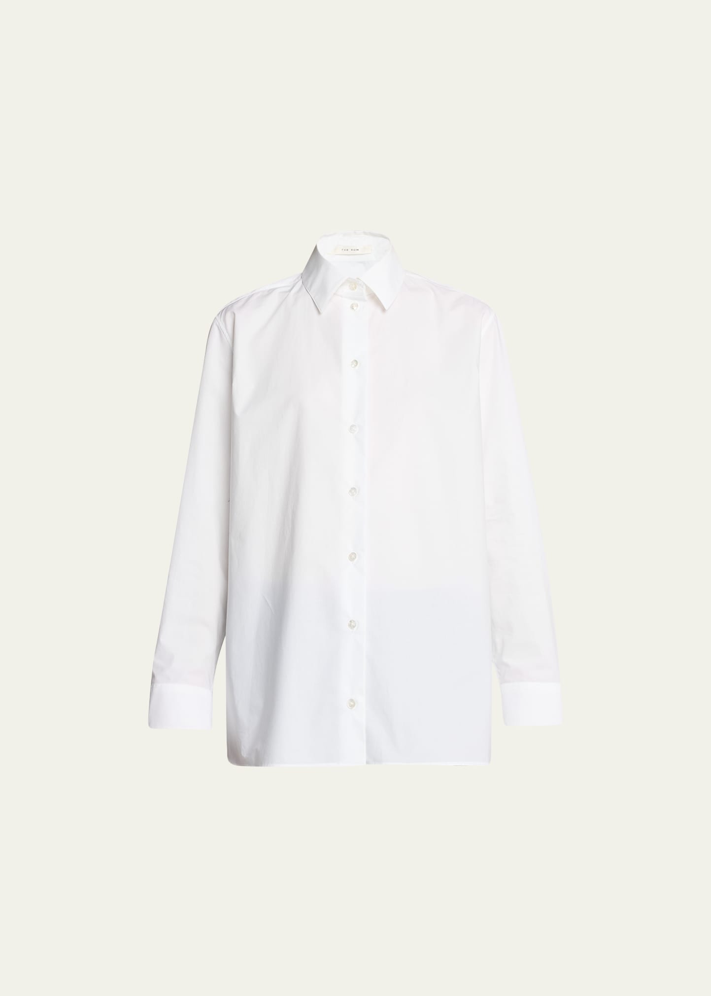 The Row Sisilia Menswear Poplin Shirt In Optic White