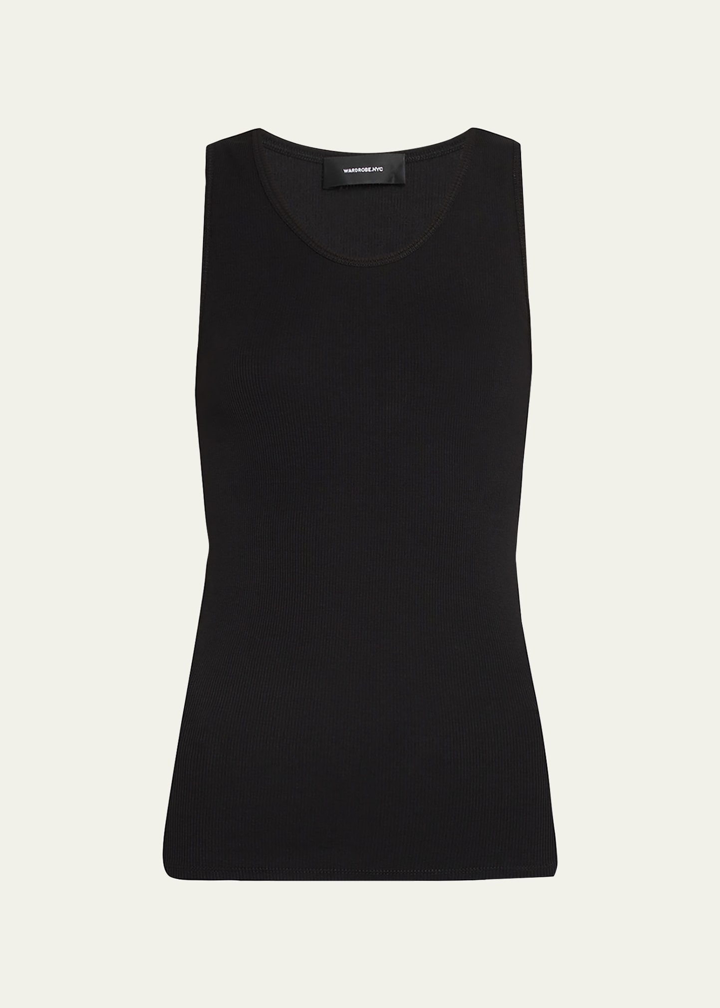 Shop Wardrobe.nyc Scoop-neck Ribbed Tank Top In Black