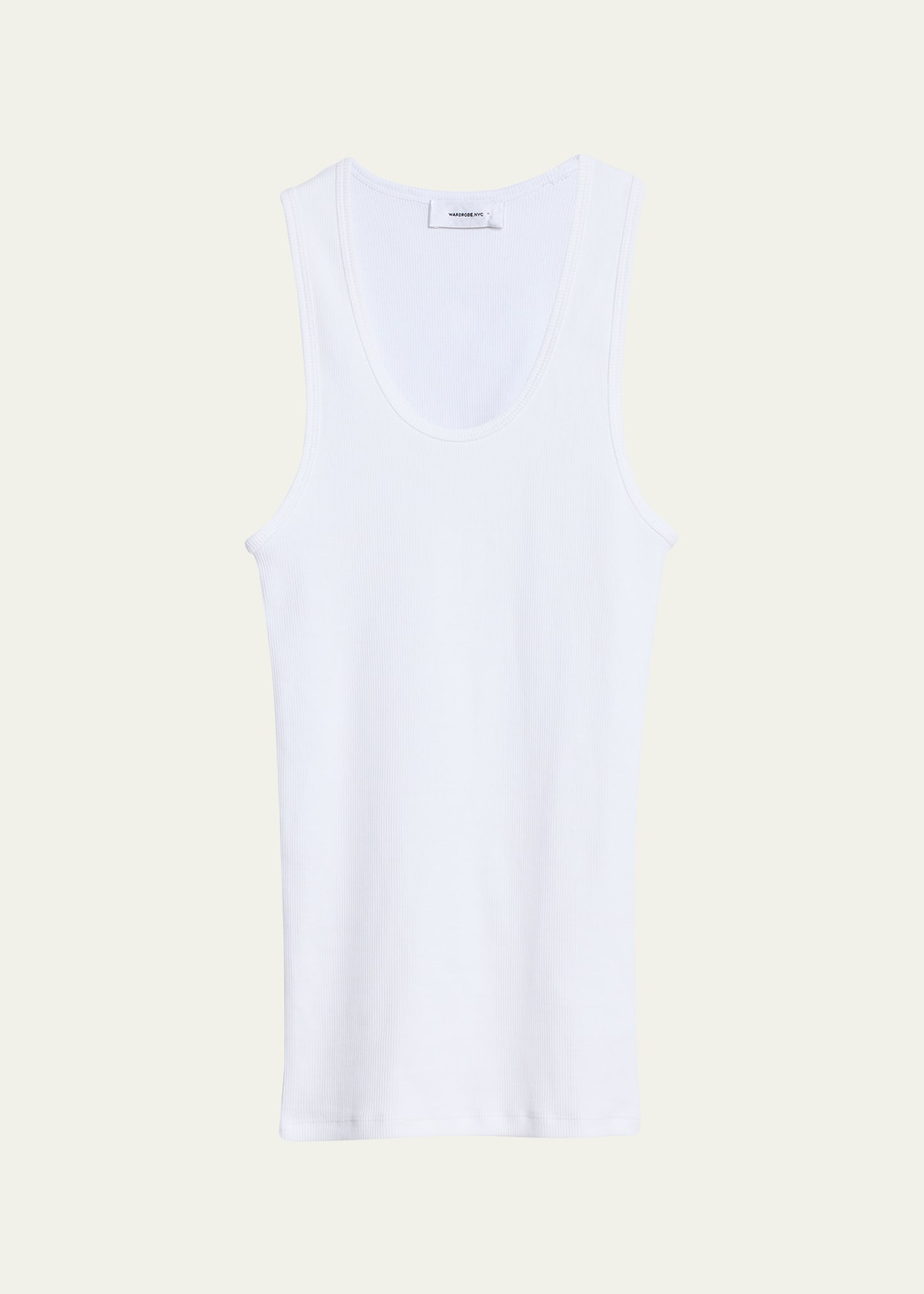 Wardrobe.nyc Scoop-neck Ribbed Tank Top In White