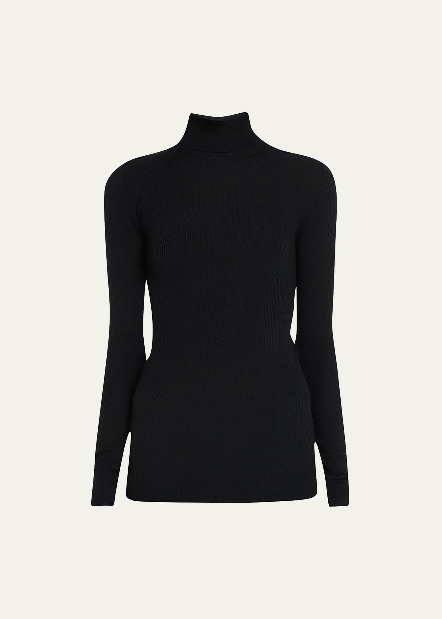 Shop Wardrobe.nyc Turtleneck Rib Wool Sweater In Black