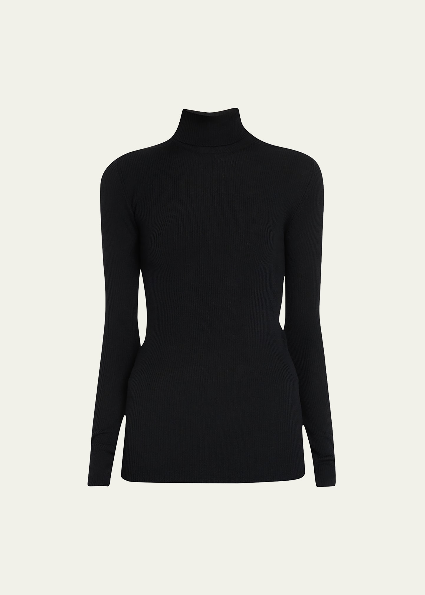 Turtleneck Rib Wool Sweater