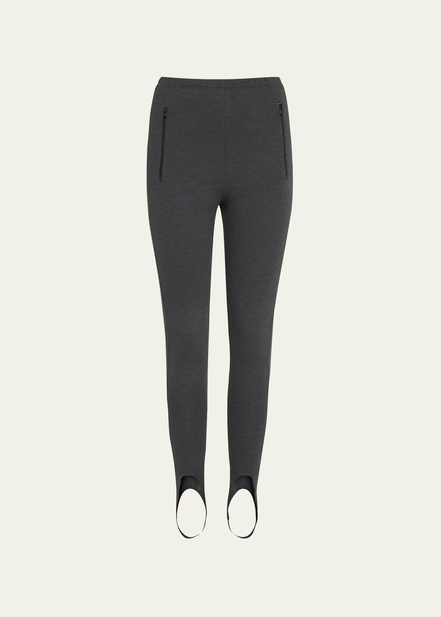 Wardrobe.nyc Zip-pocket Stirrup Leggings In Charcoal