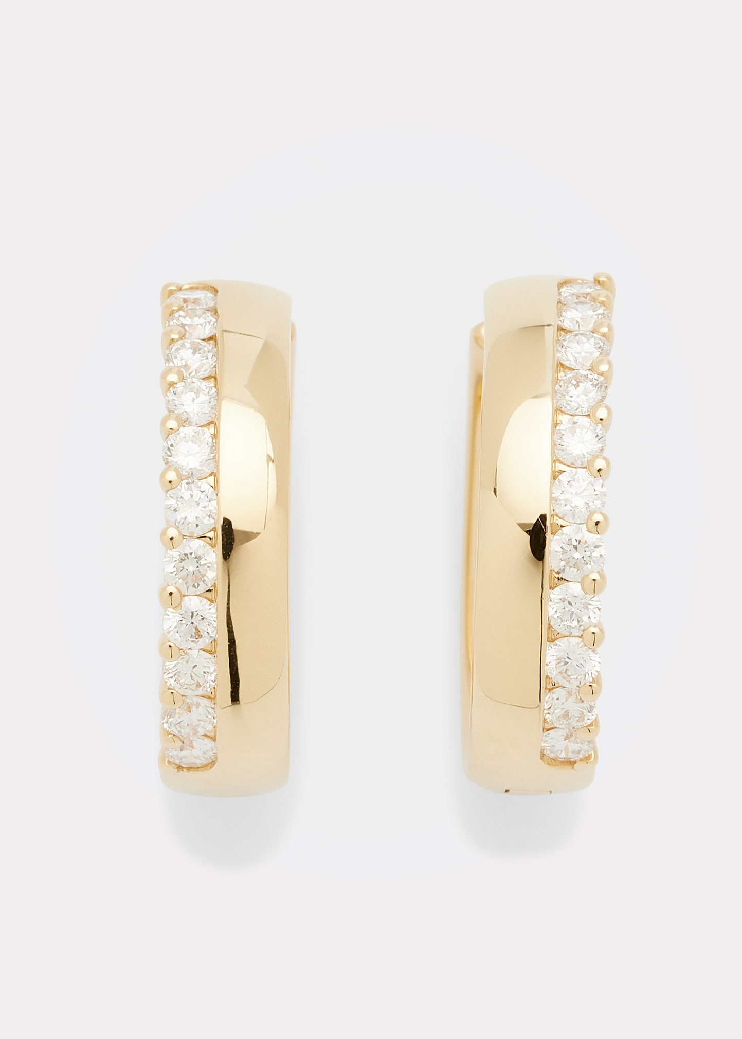 Yellow Gold Earrings with Diamond Trim