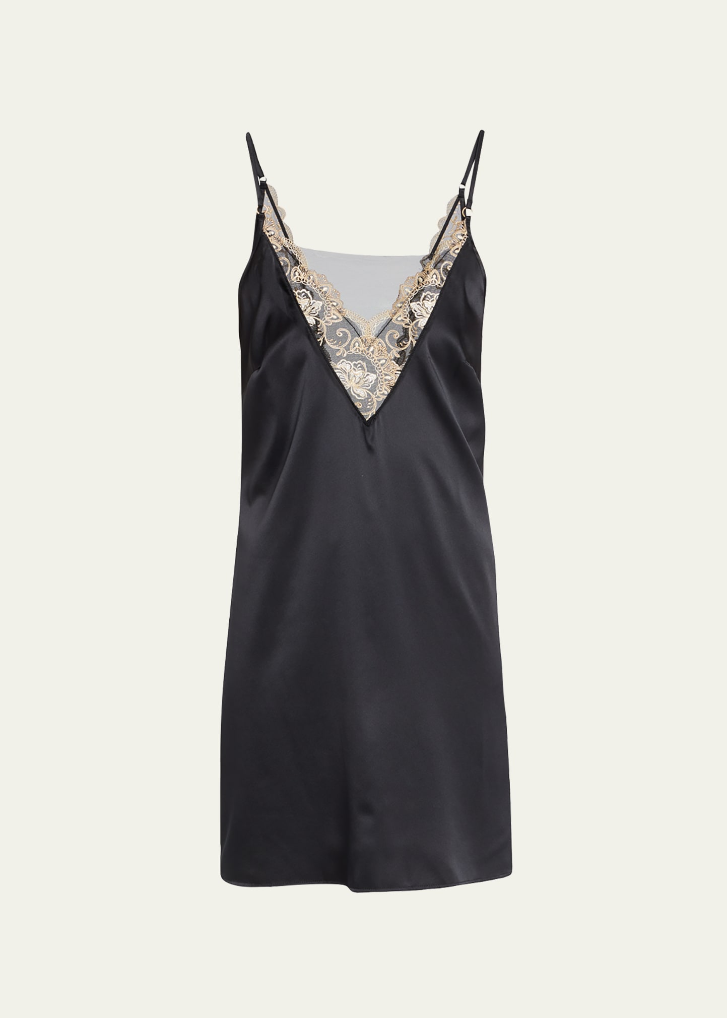 Lace-Trim Silk Blend Nightie