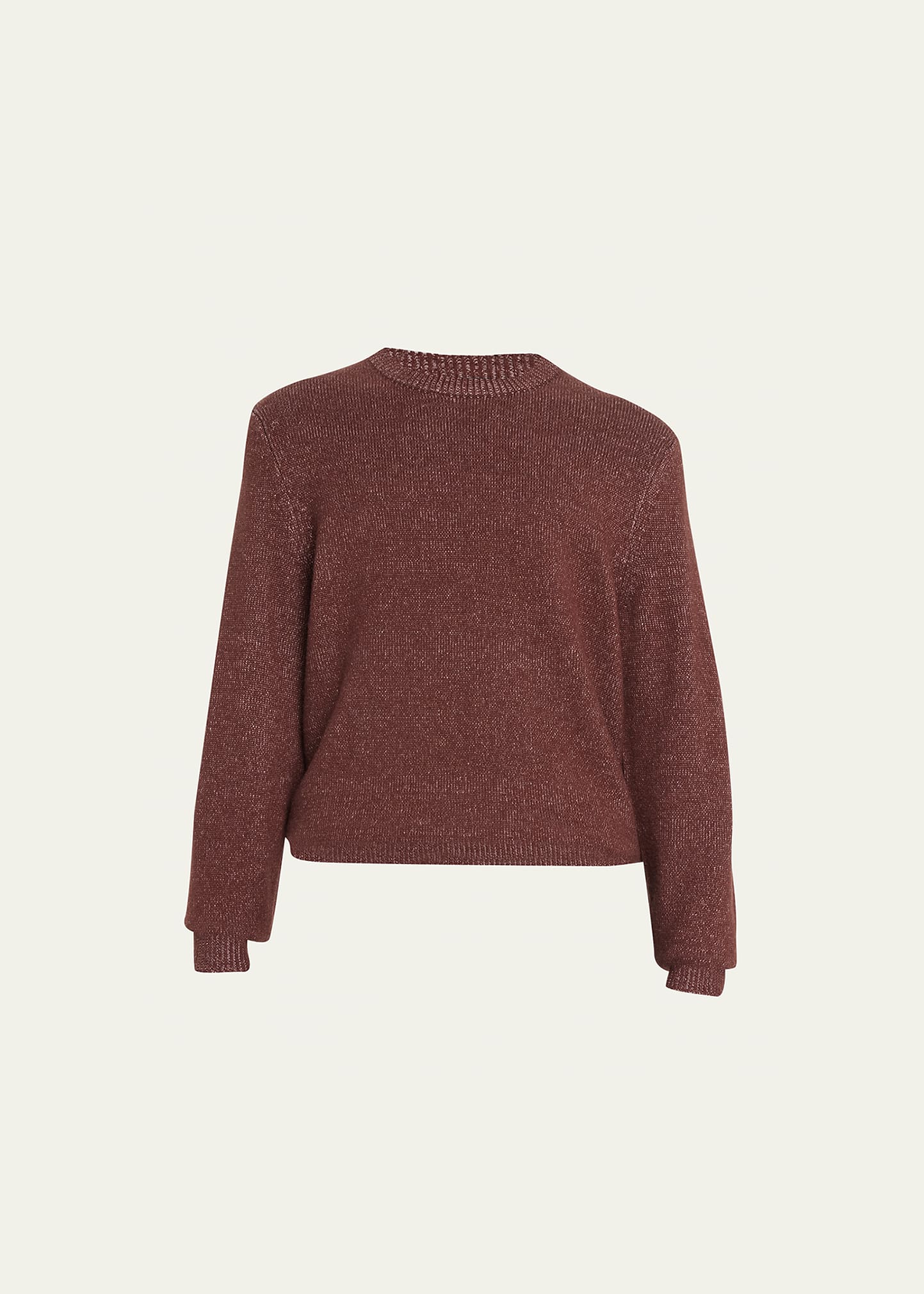 Theory Hilles Crewneck Marled Wool & Cashmere Sweater In Chocolatemauve