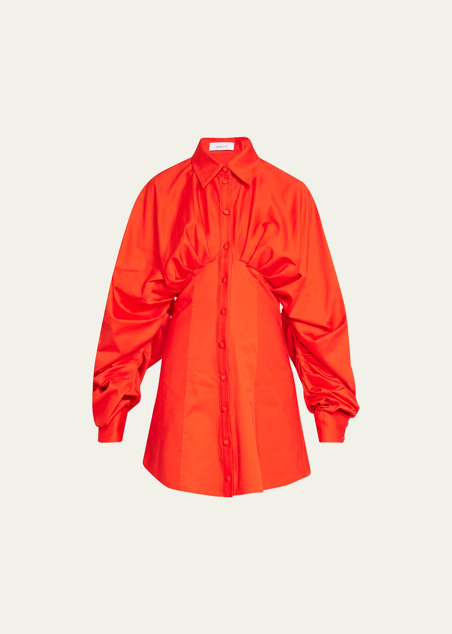 Aliétte Button-up Mini Shirtdress In Red