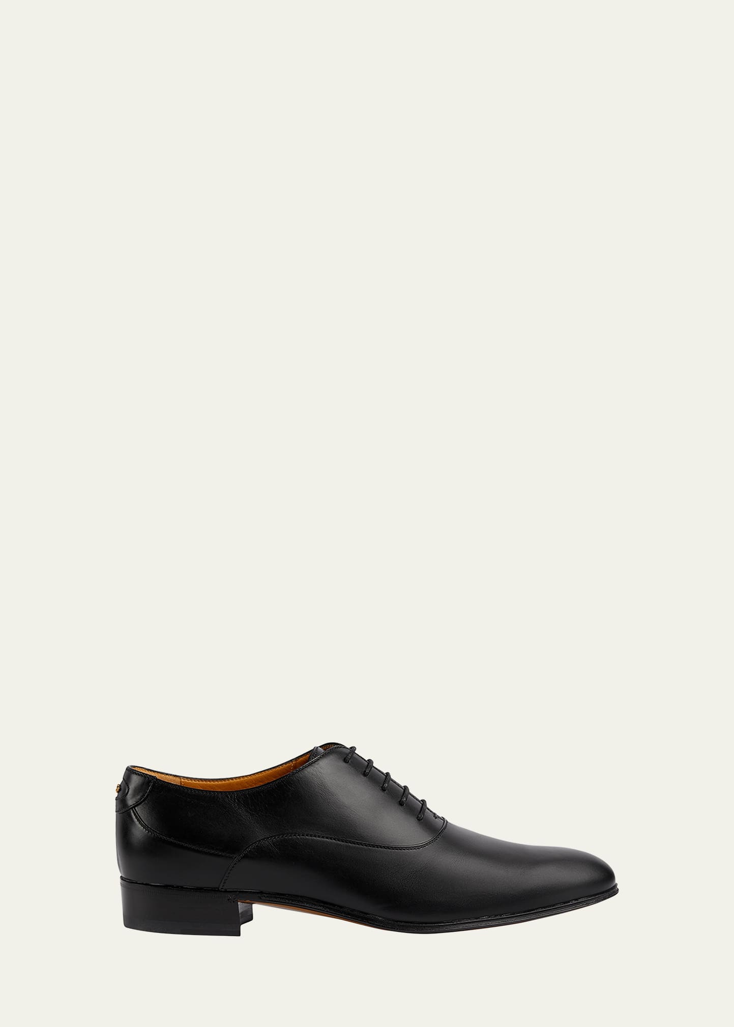 Shop Gucci Men's Adel Double G Leather Oxfords In Black