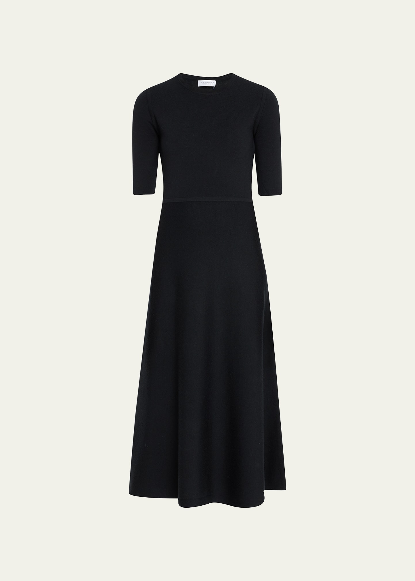 Gabriela Hearst Seymore Flared-hem Wool-blend Maxi Dress In Black