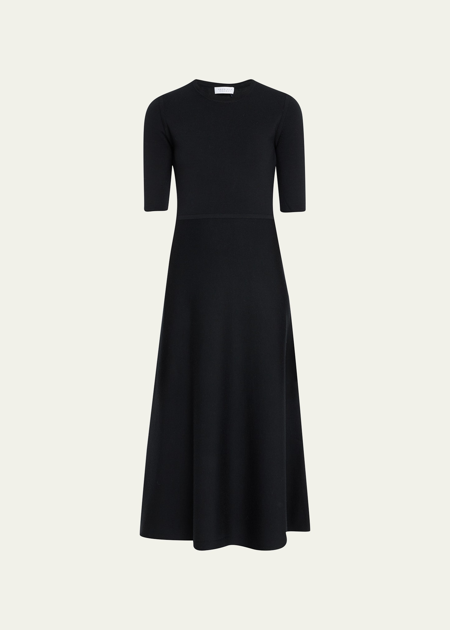 Shop Gabriela Hearst Seymore Cashmere Blend Midi Dress In Black