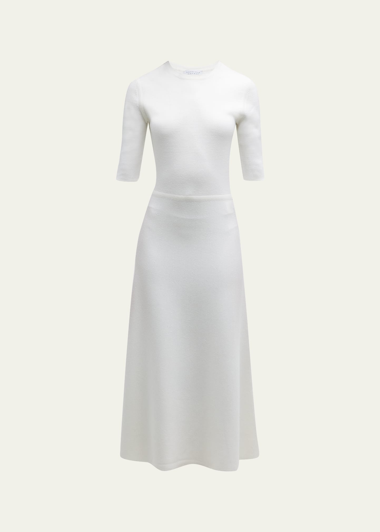 Shop Gabriela Hearst Seymore Cashmere Blend Midi Dress In Ivory