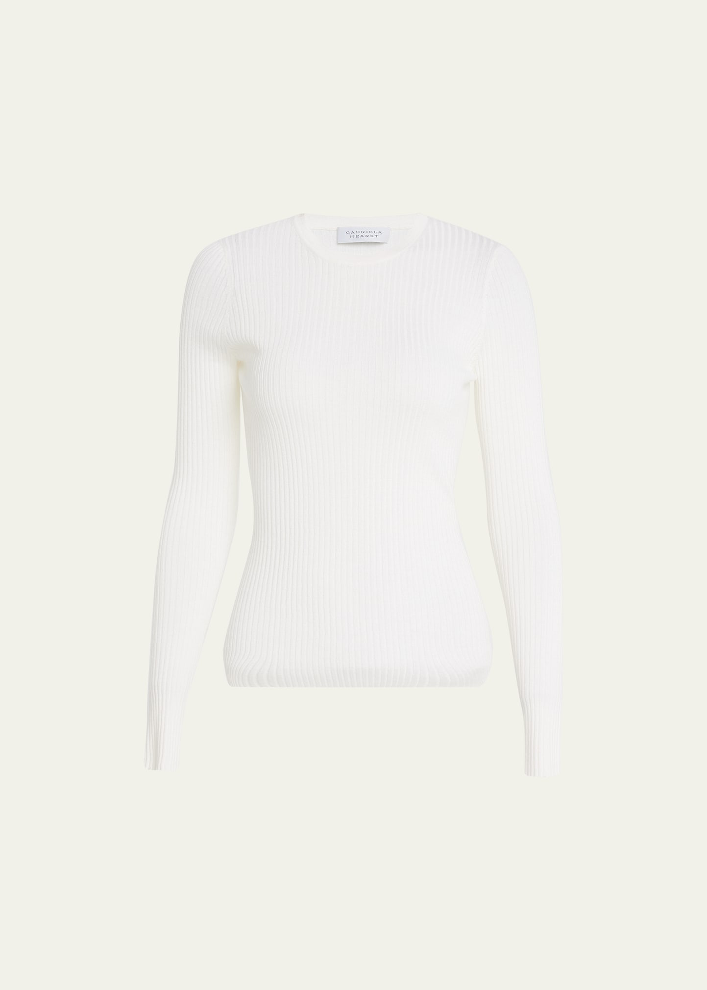 Shop Gabriela Hearst Browning Cashmere Ribbed Top In Ivory