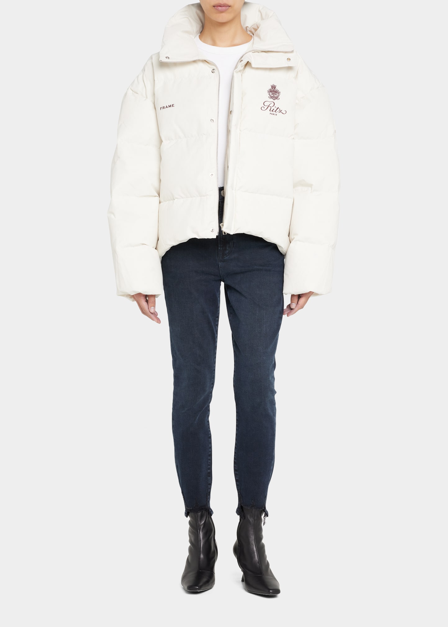 Frame X Ritz Paris Ritz Paris Puffer Jacket In Cream