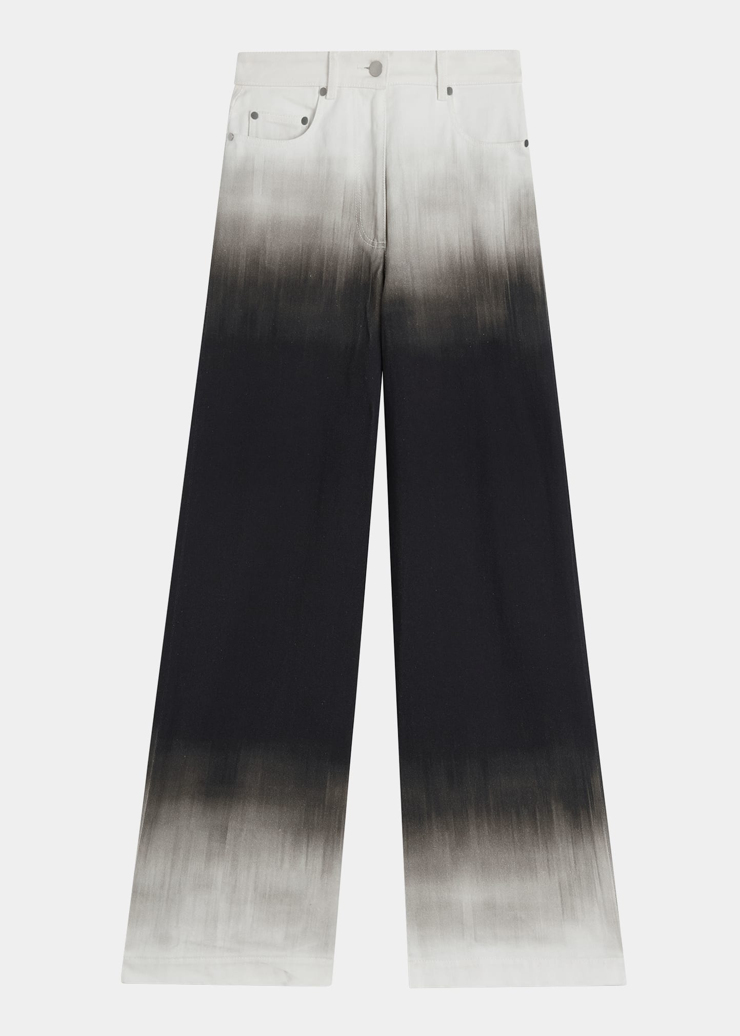 Peter Do Oversized Ombre Jeans In Grayscale Brushst