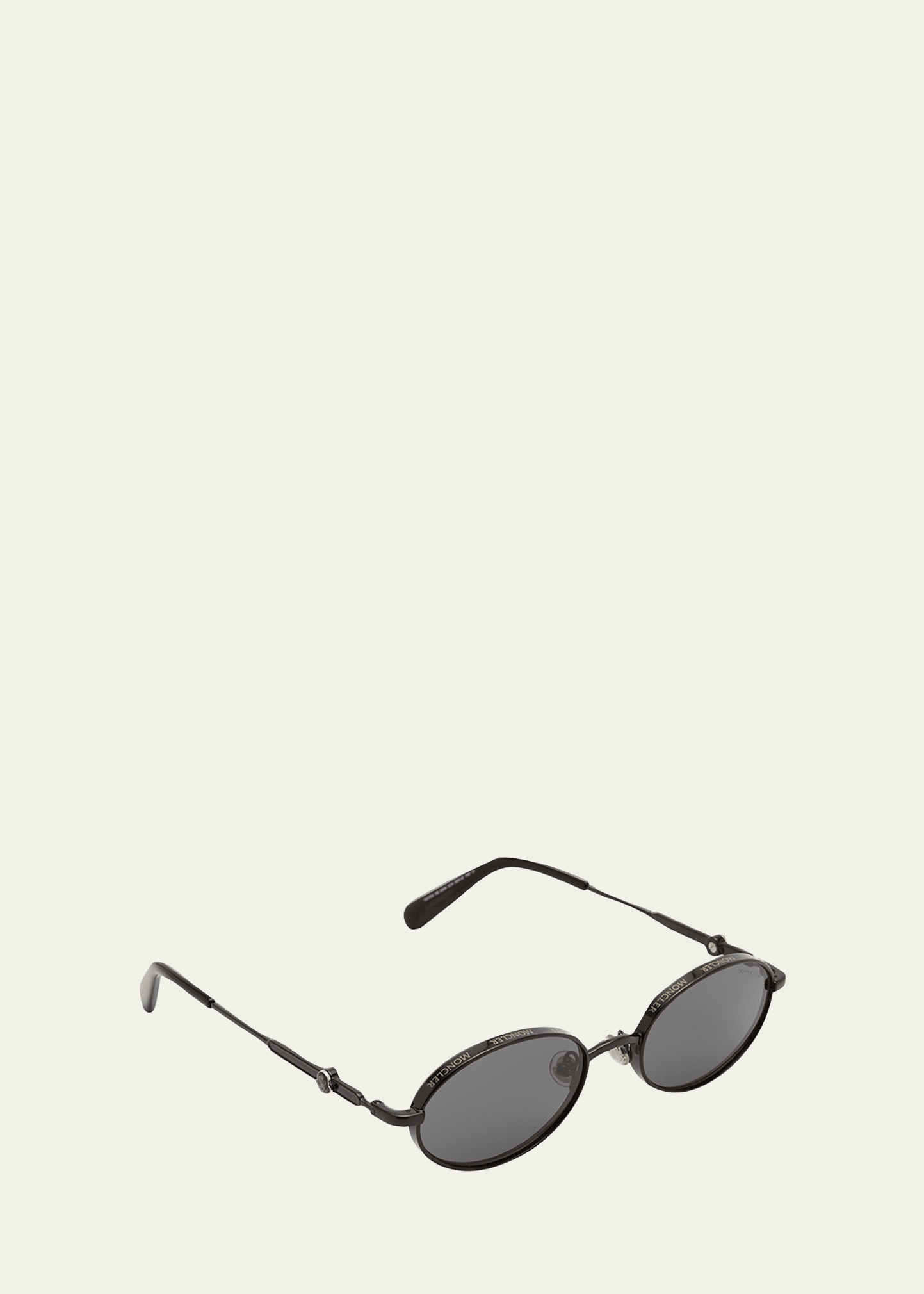 Moncler Lunettes Men's Tatou Round Metal Sunglasses In 01a