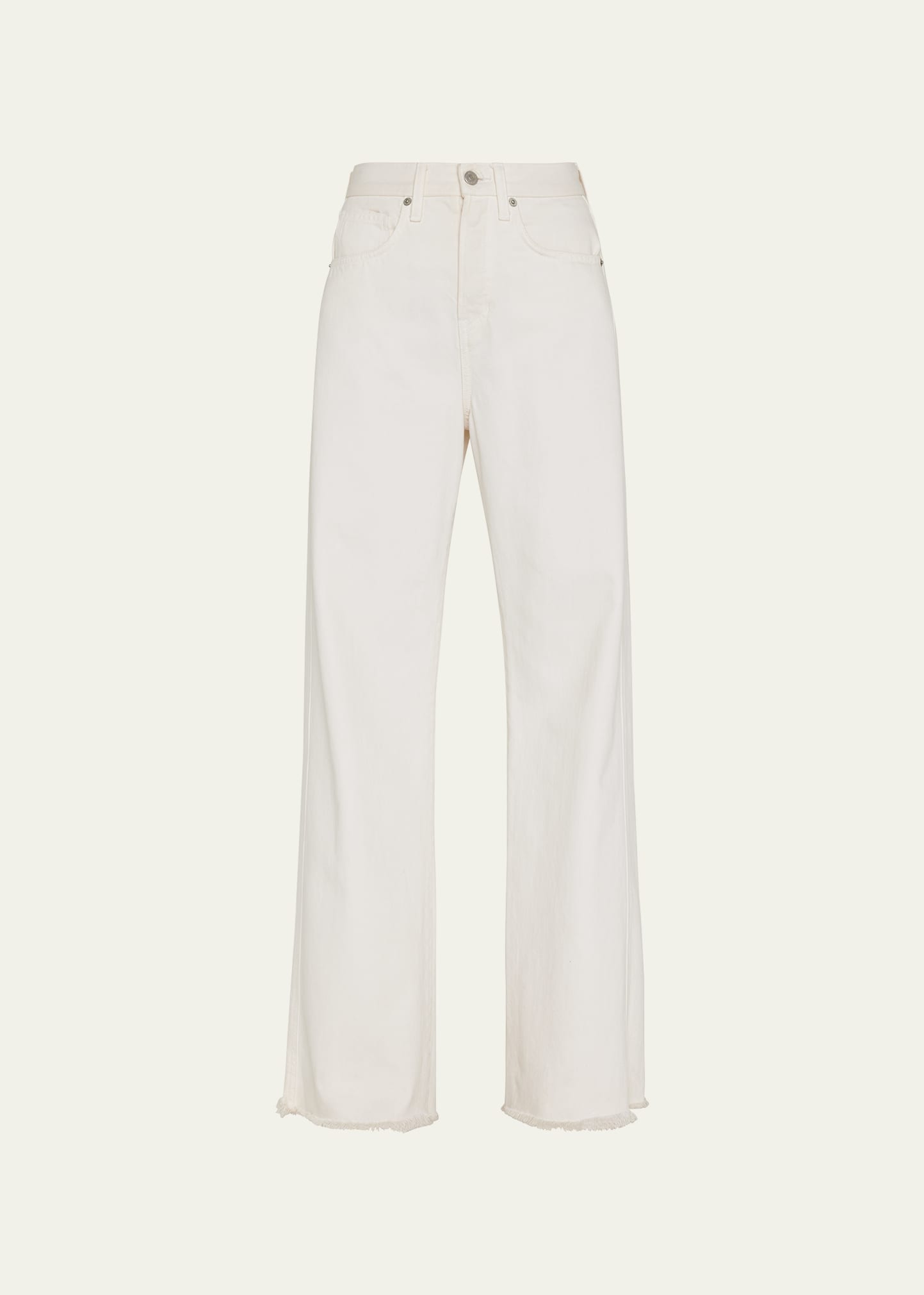 VERONICA BEARD JEANS TAYLOR HIGH-RISE WIDE FRAYED JEANS 