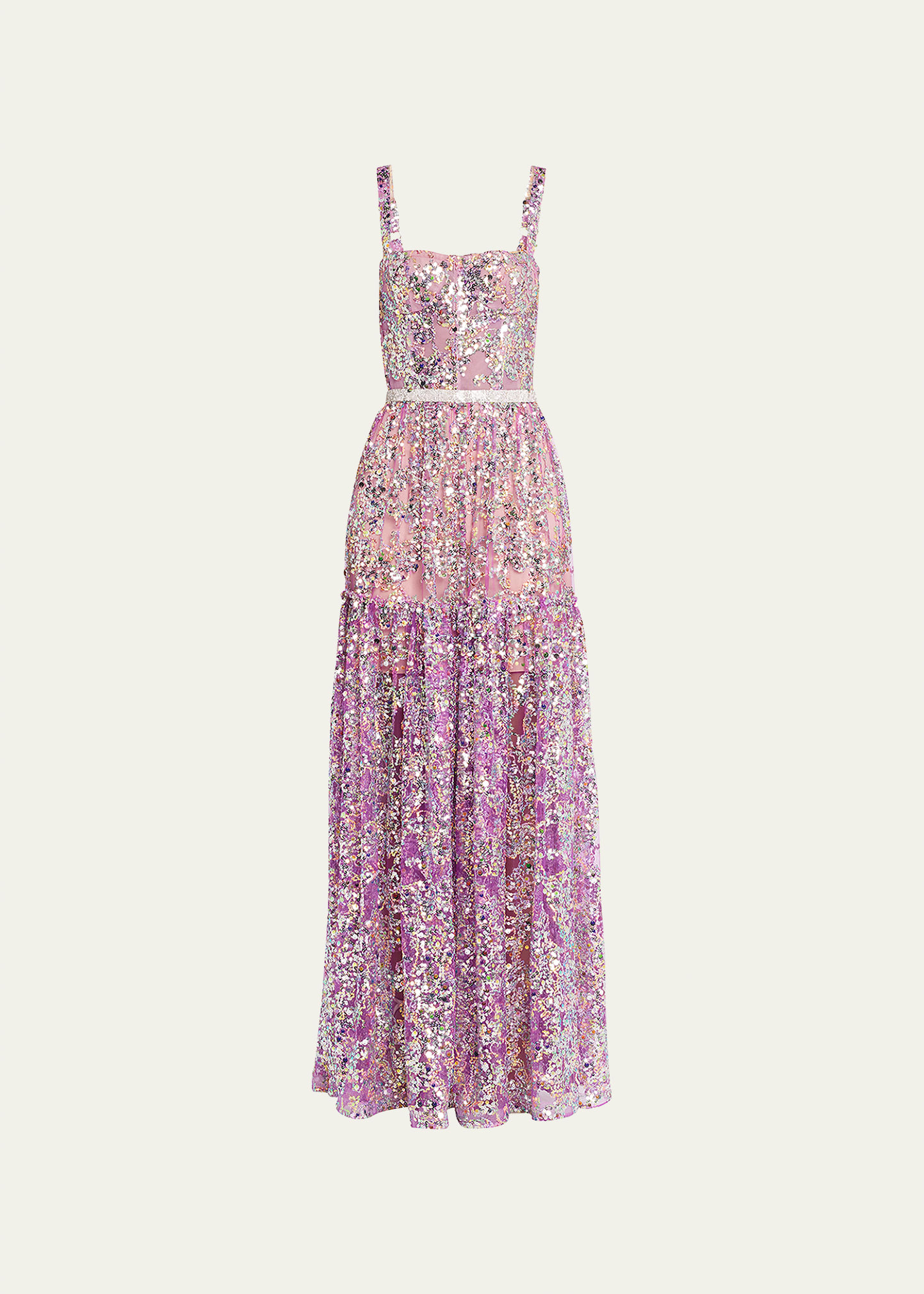 Bronx and Banco Midnight Sweetheart Sequin Column Gown