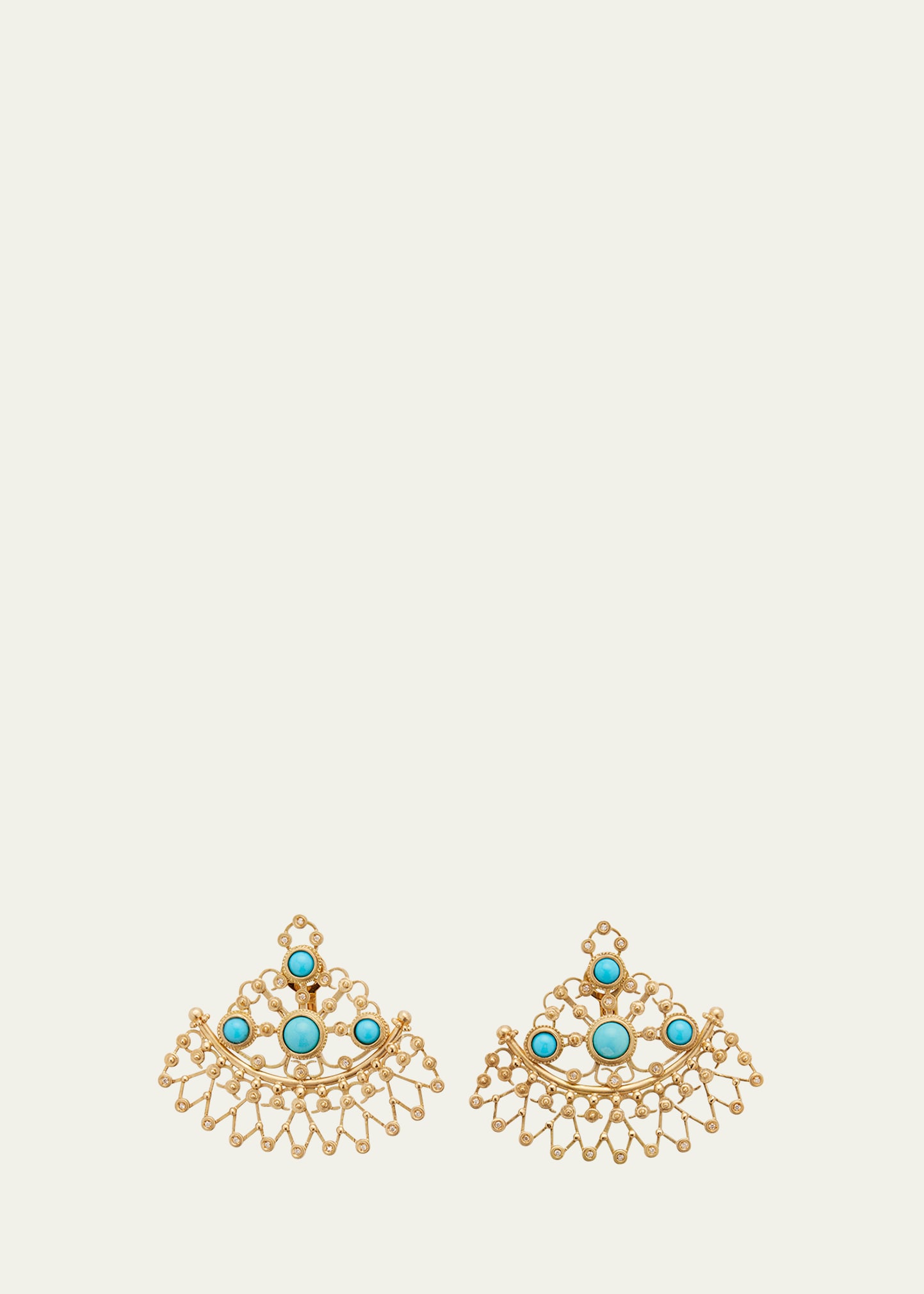 Silk Road Earrings with Diamond and Turquoise