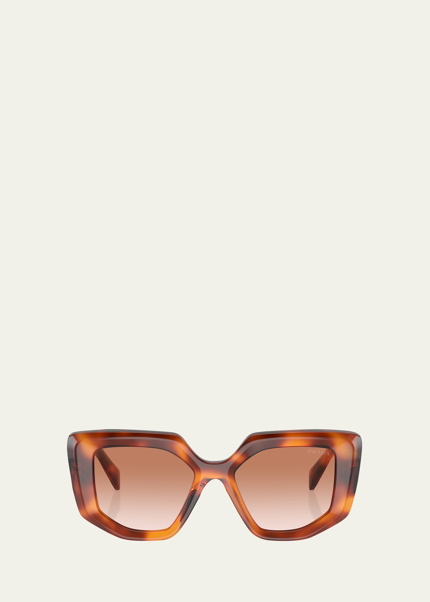 Prada Logo Emblem Acetate Cat-eye Sunglasses In Brown Grad