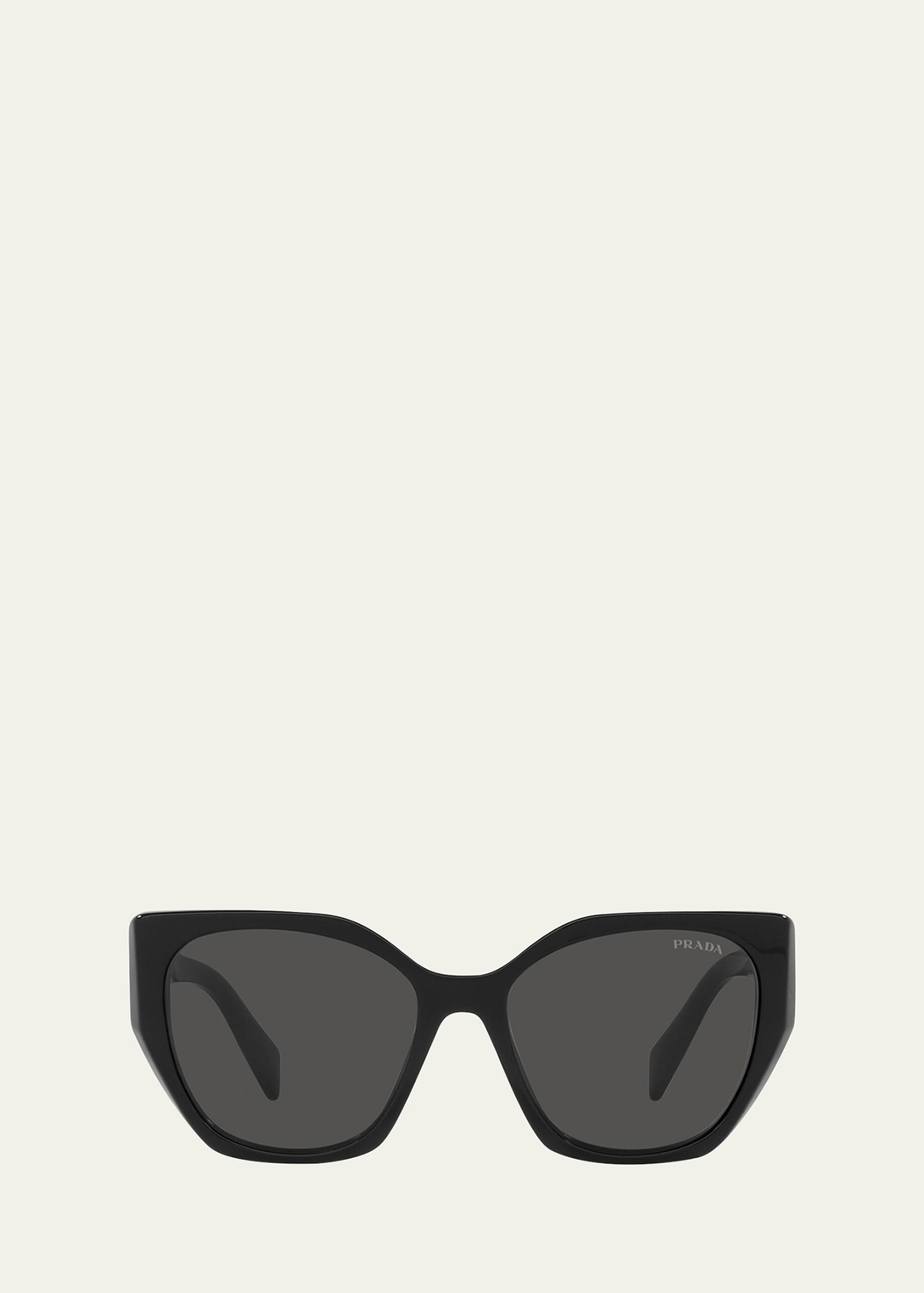 Shop Prada Geometric Square Acetate Sunglasses In Black