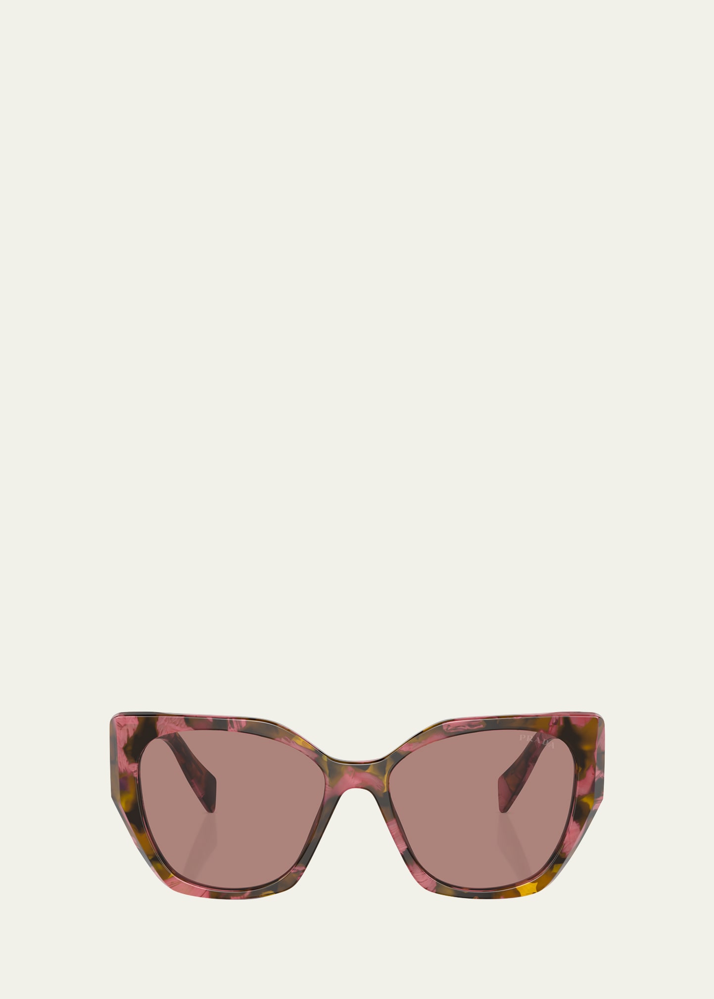 Prada Geometric Square Acetate Sunglasses In Brown