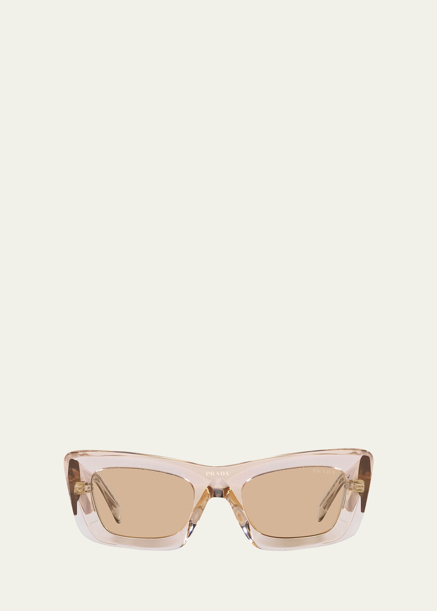 Prada Rectangular Marble Acetate Cat-eye Sunglasses In Lite Brown