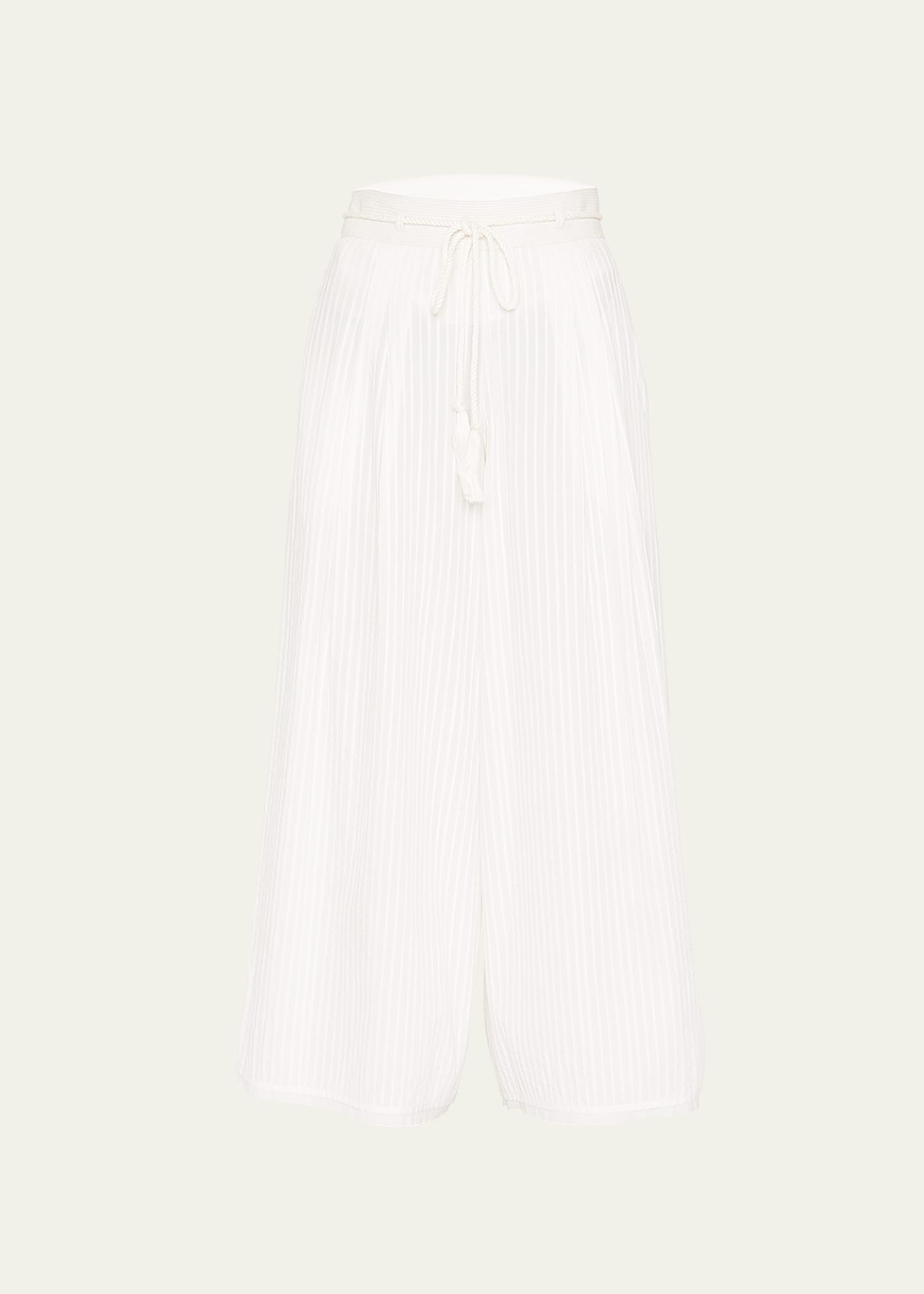 Eloisa Pintuck Poplin Culottes with Corded Belt