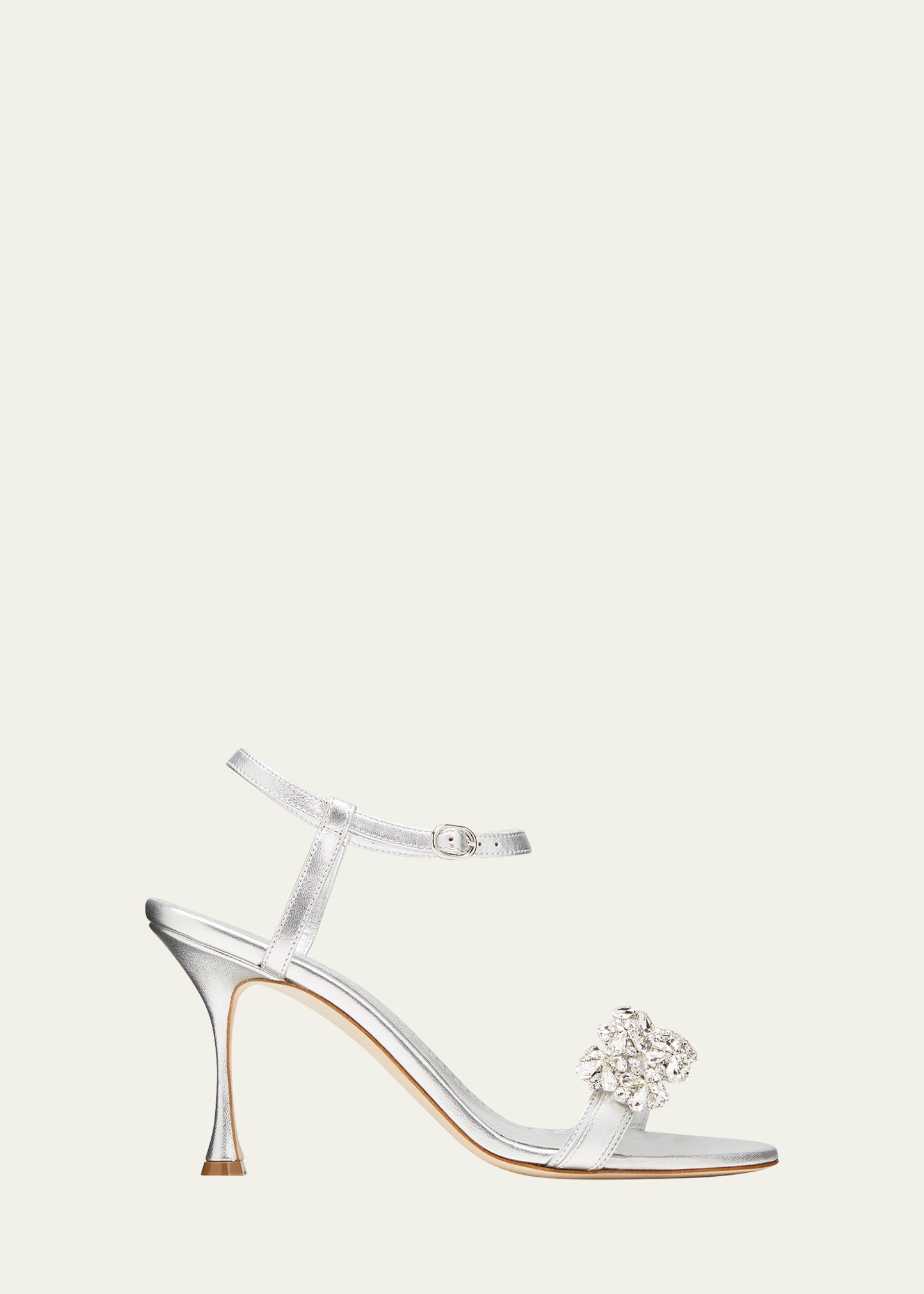 Finah Metallic Crystal Ankle-Strap Sandals