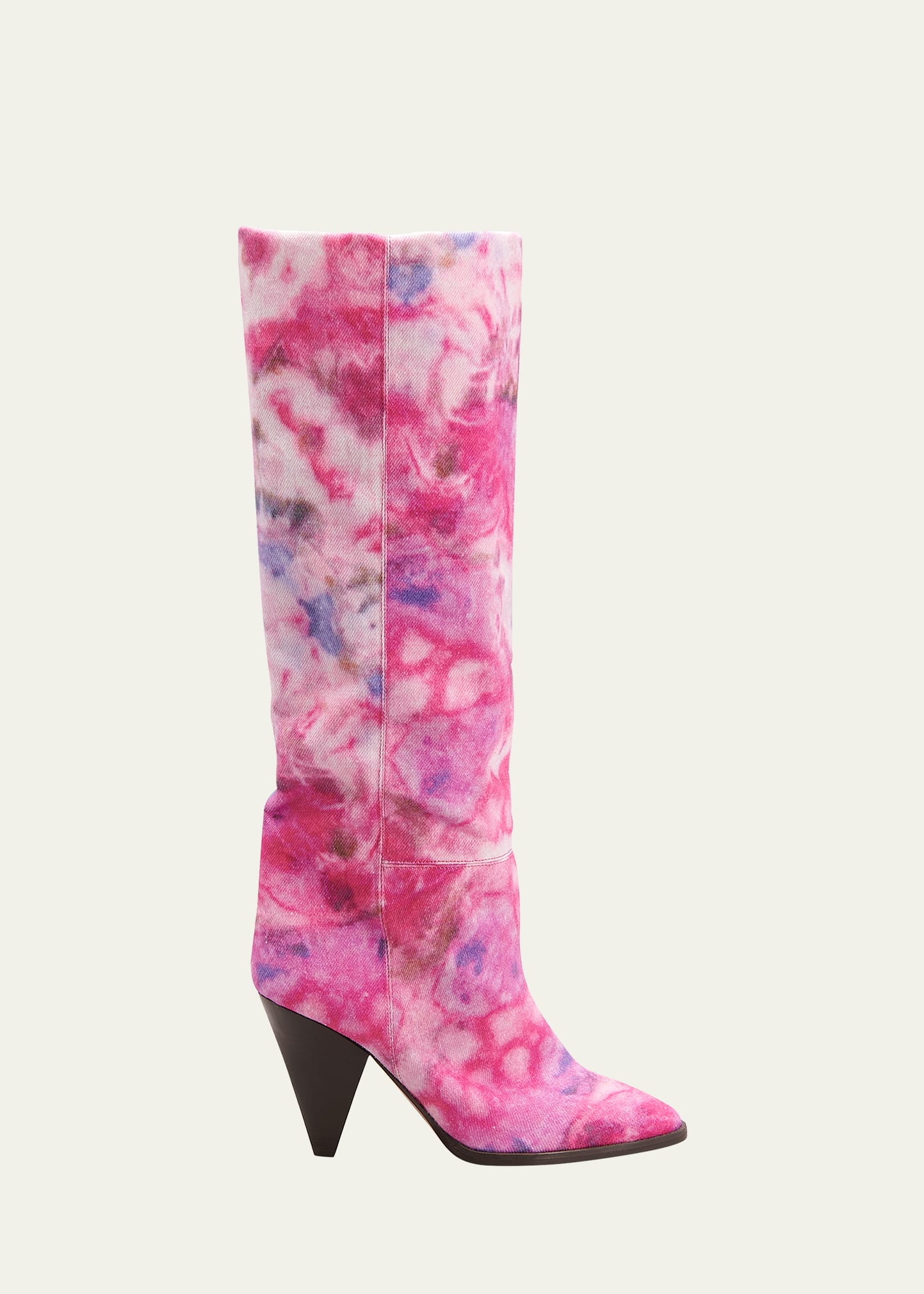 Isabel Marant Ririo Multicolored Knee Boots In Mulberry